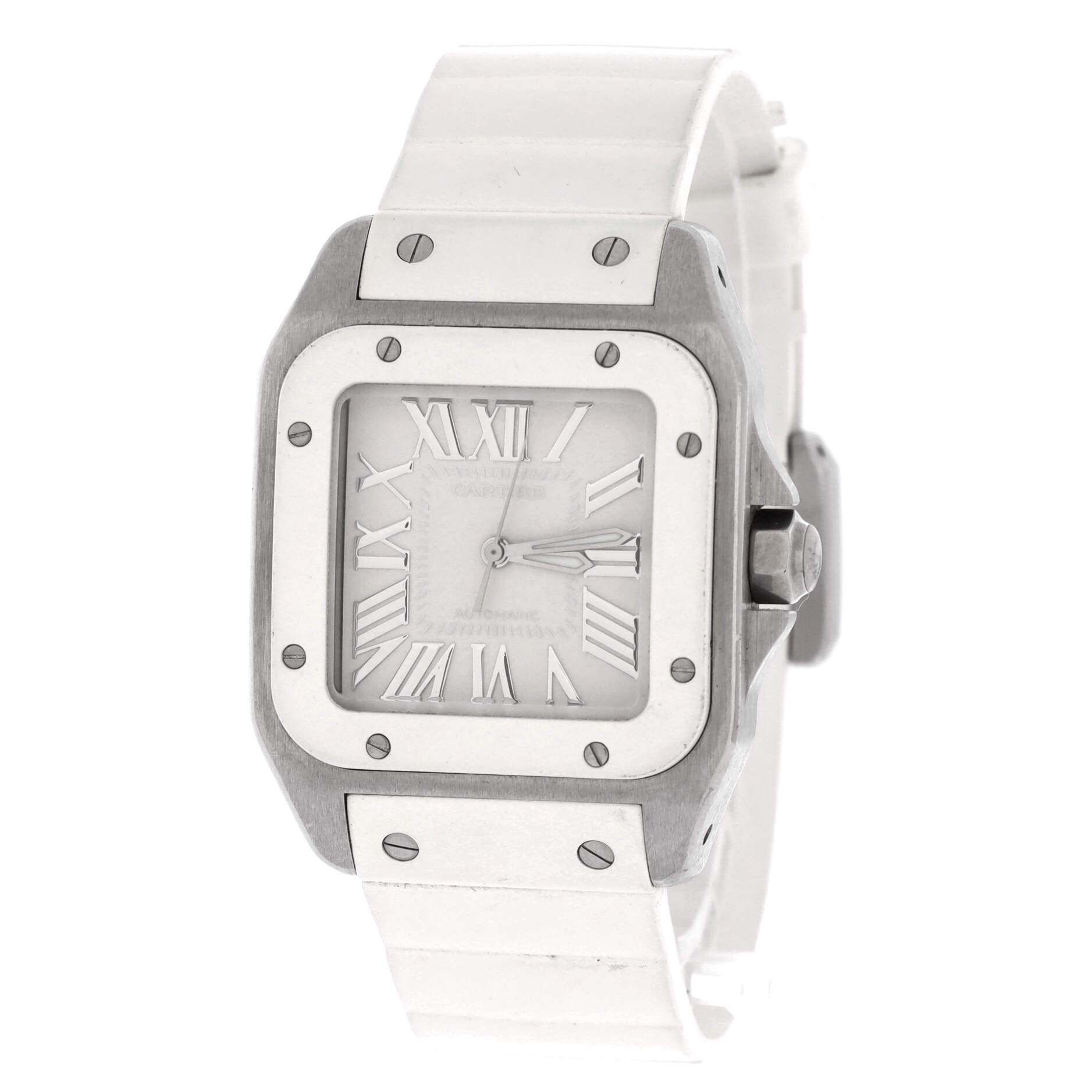 Santos 100 Automatic Watch Stainless Steel and Rubber 33