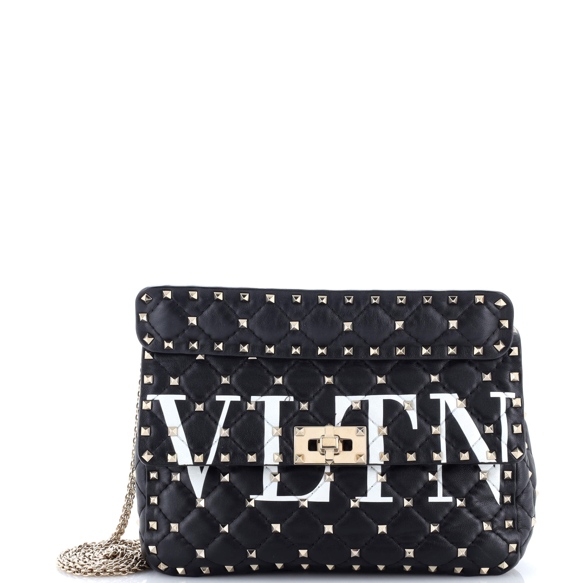 VLTN Rockstud Spike Flap Bag Quilted Leather Medium