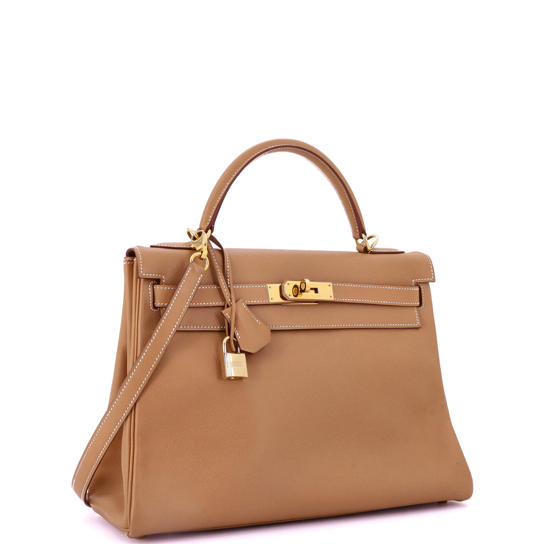 Kelly Handbag Gold Courchevel with Gold Hardware 35