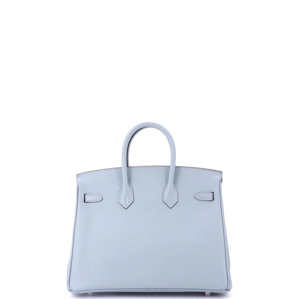 Birkin Handbag Bleu Lin Epsom with Palladium Hardware 25