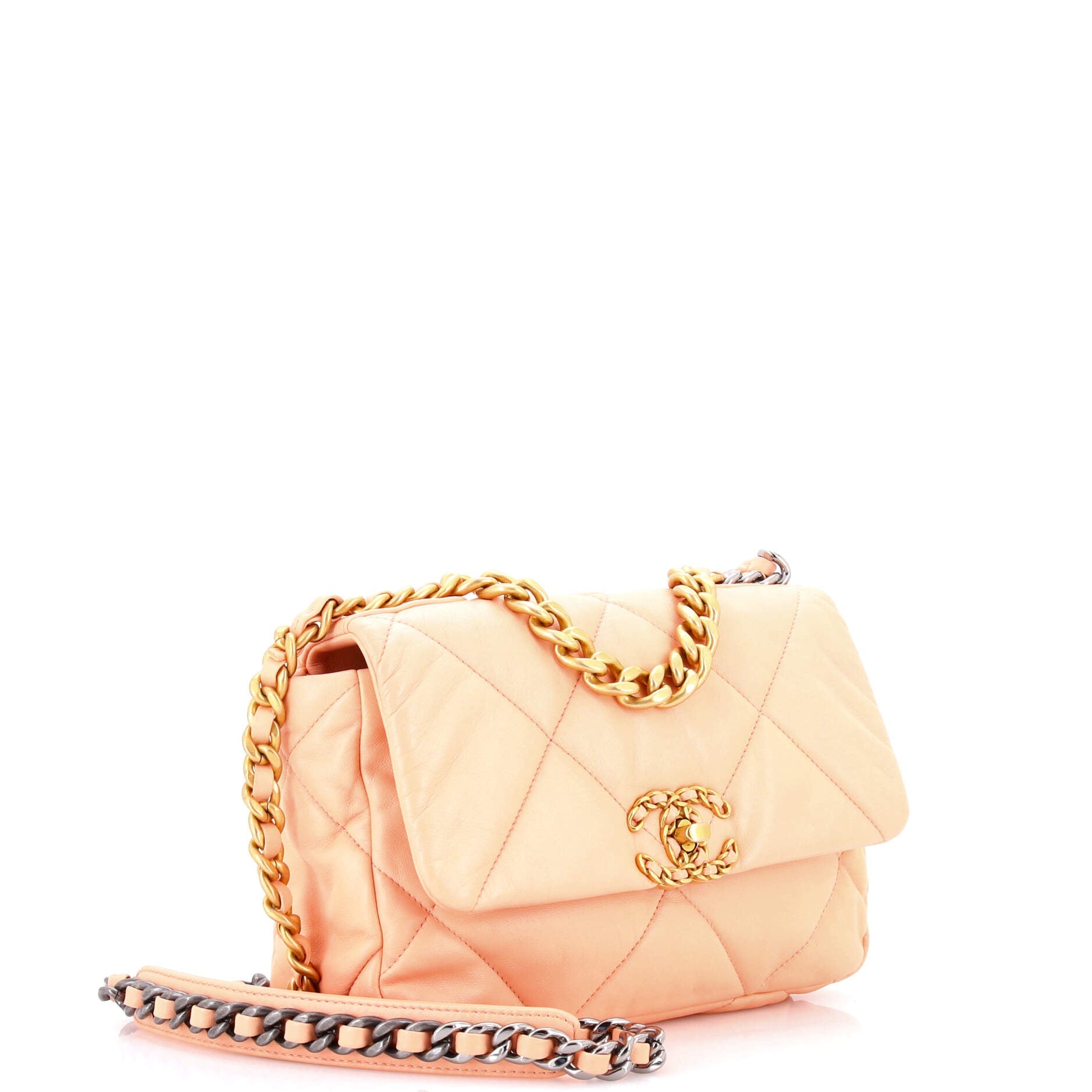19 Flap Bag Quilted Leather Medium