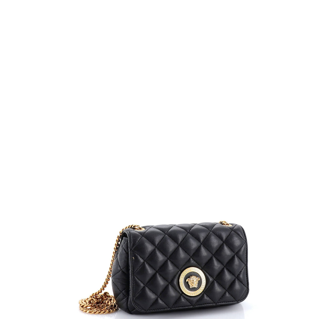Medusa Icon Chain Flap Bag Quilted Leather Mini