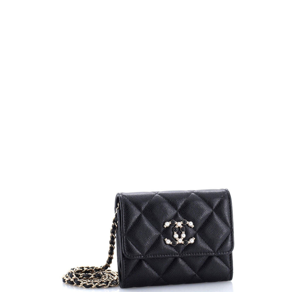 Coco Candy Card Holder on Chain Quilted Caviar