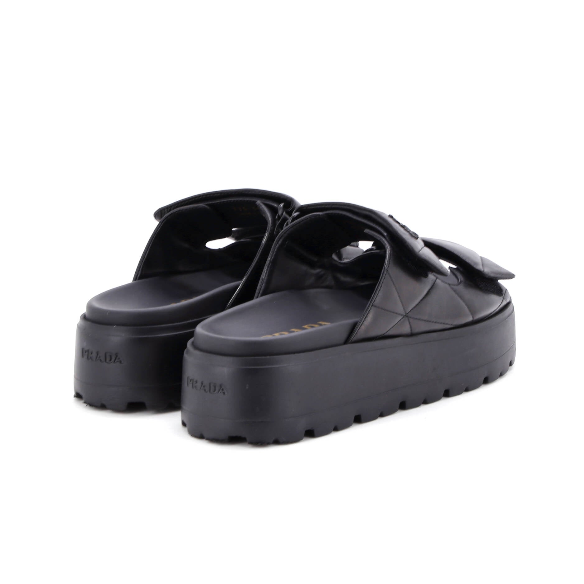 Women's Sporty Open Back Sandals Quilted Leather