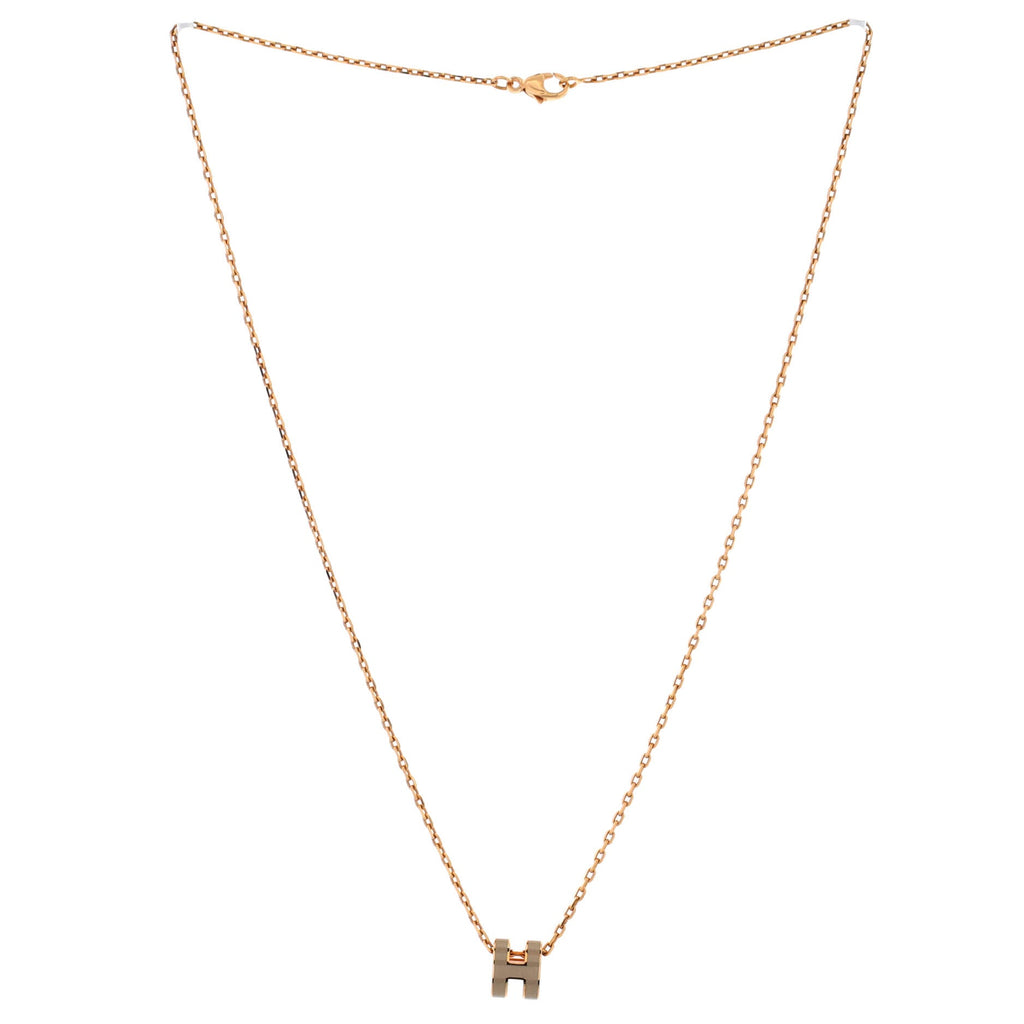Pop H Pendant Chain Necklace Metal and Enamel Mini