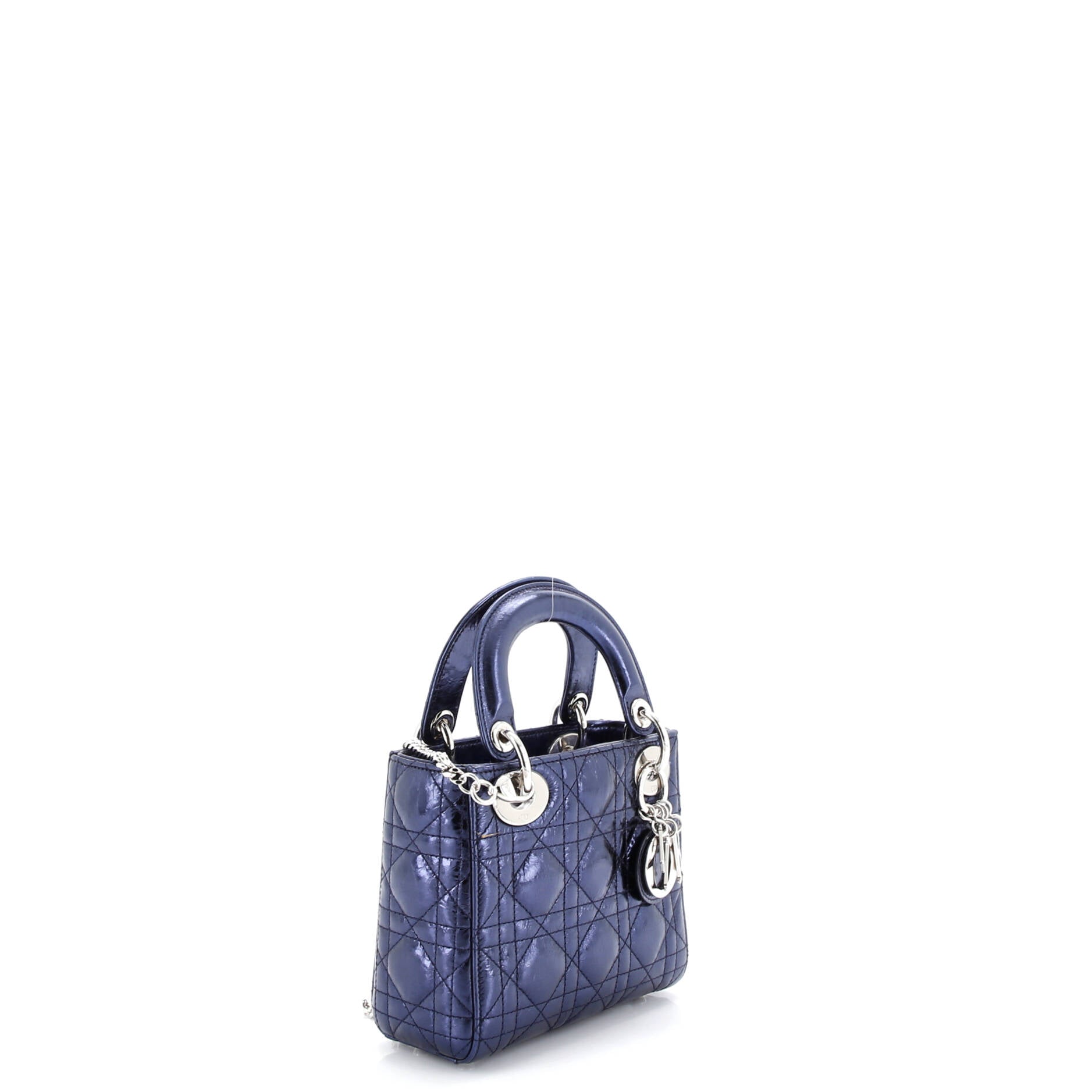 Lady Dior Chain Bag Cannage Quilt Iridescent Leather Mini