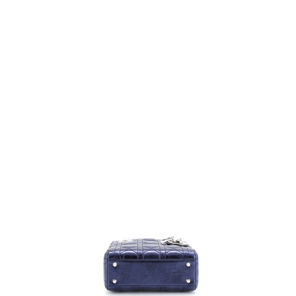 Lady Dior Chain Bag Cannage Quilt Iridescent Leather Mini