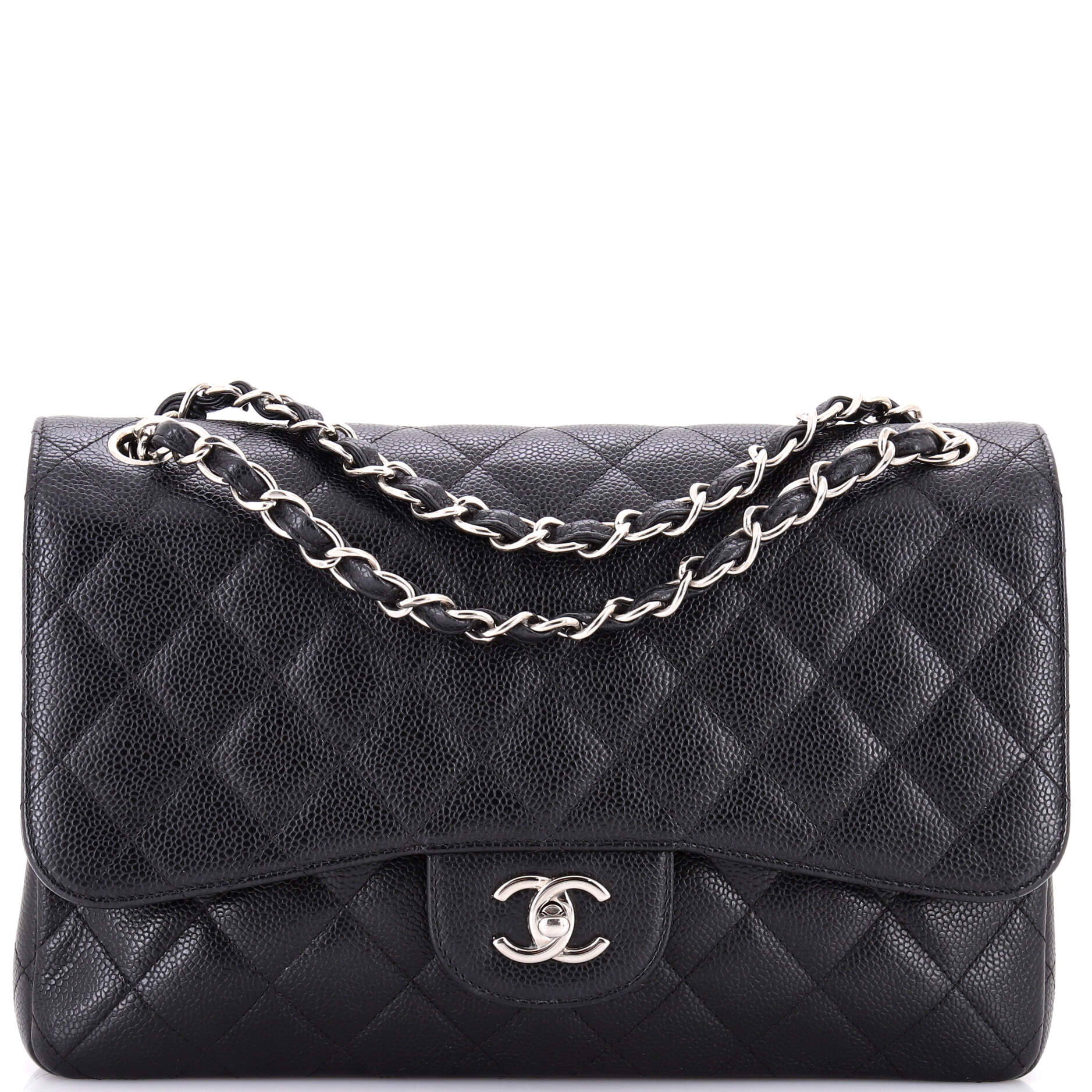 Classic Double Flap Bag Quilted Caviar Jumbo