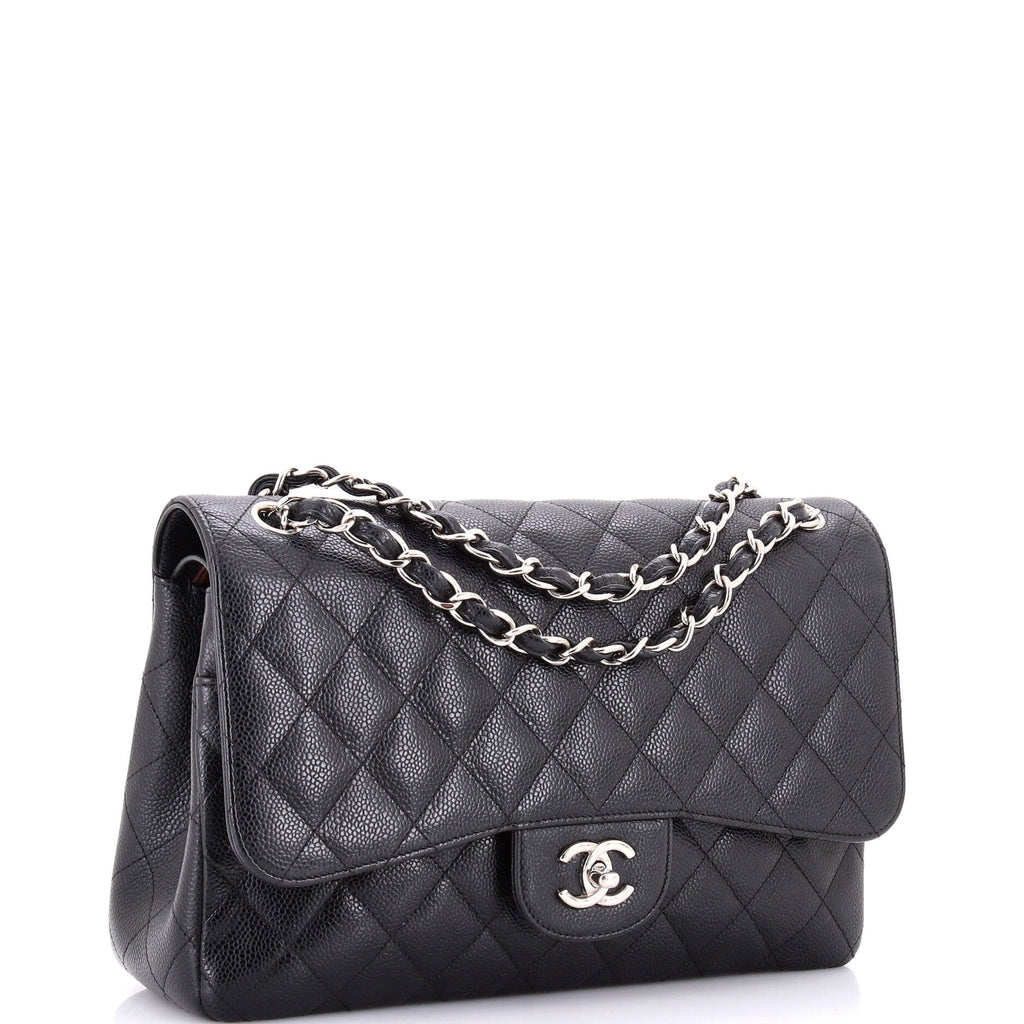 Classic Double Flap Bag Quilted Caviar Jumbo