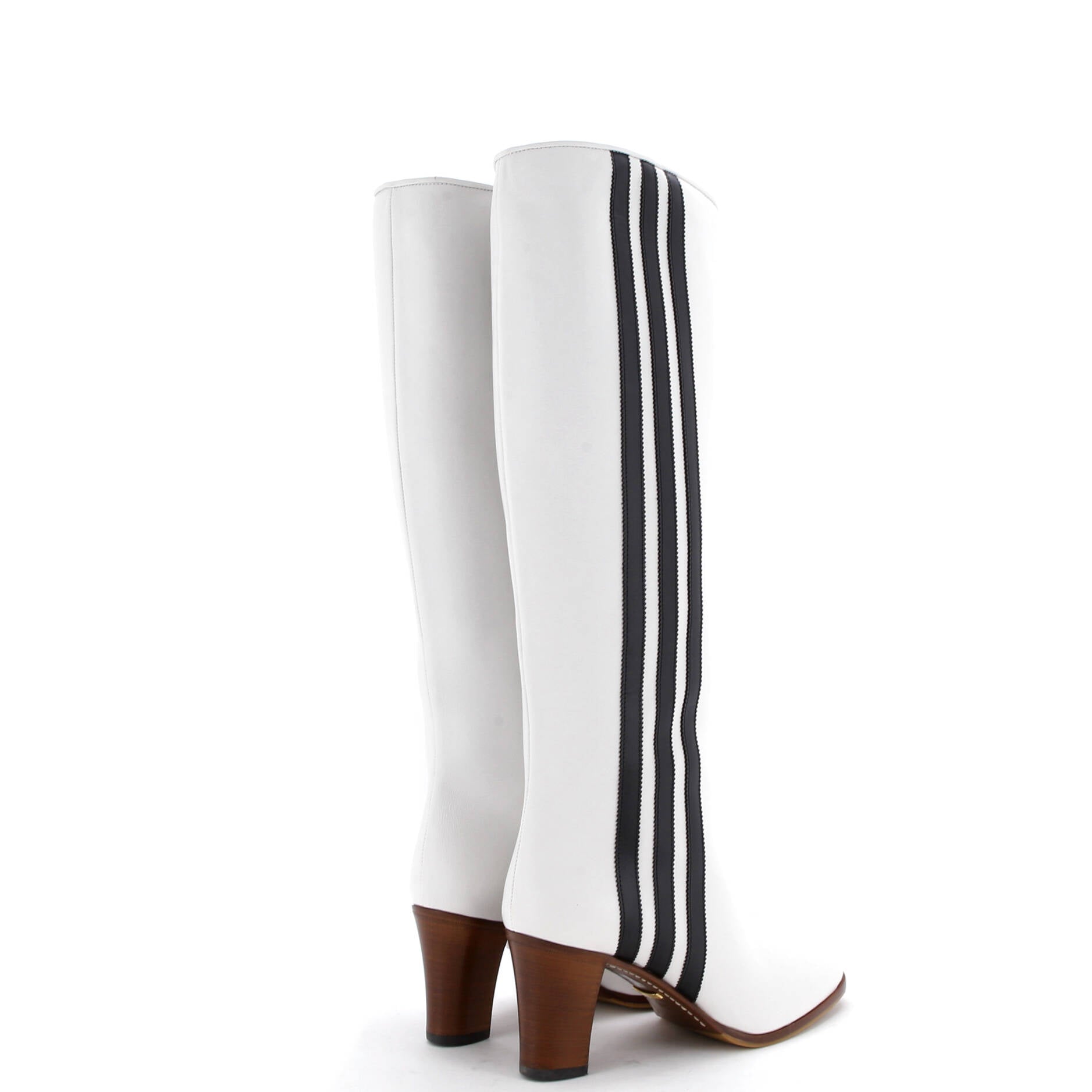 x adidas Knee High Striped Boots Leather