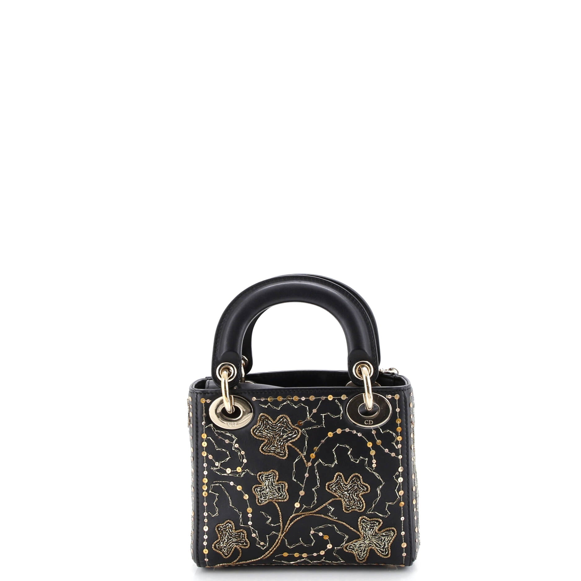 Lady Dior Chain Bag Embroidered Calfskin Mini