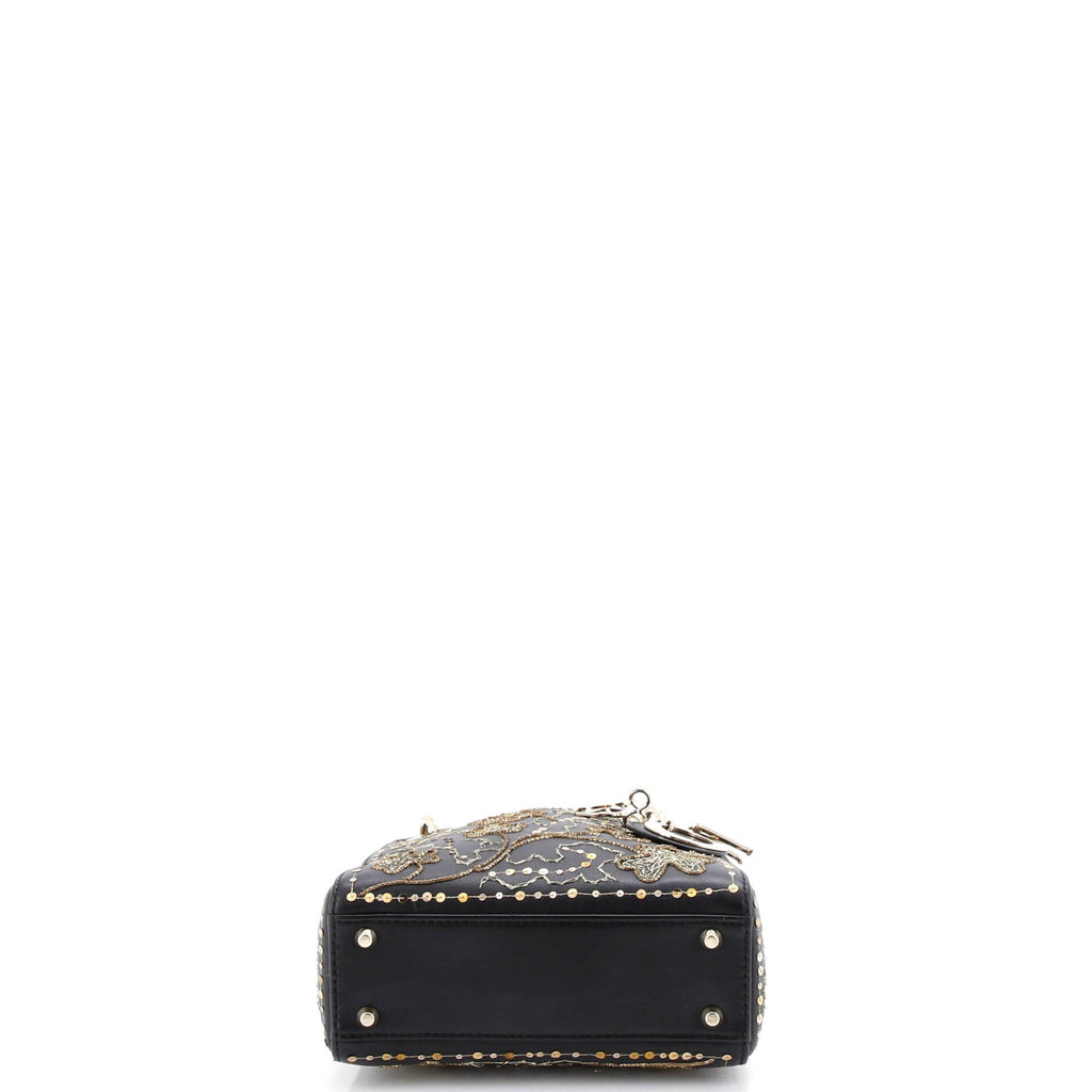 Lady Dior Chain Bag Embroidered Calfskin Mini