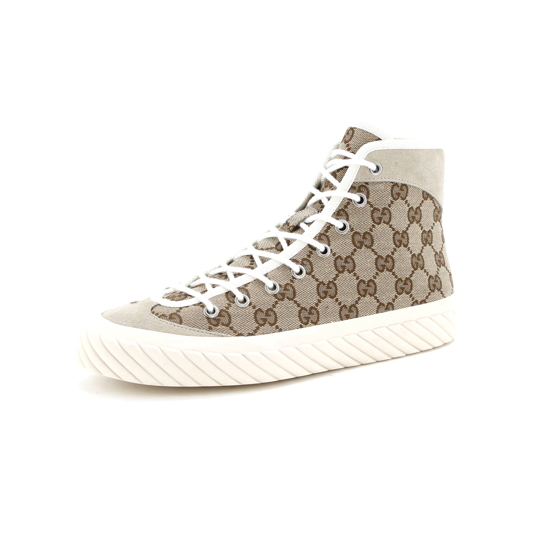 Men's Tortuga High Top Sneakers GG Canvas and Suede