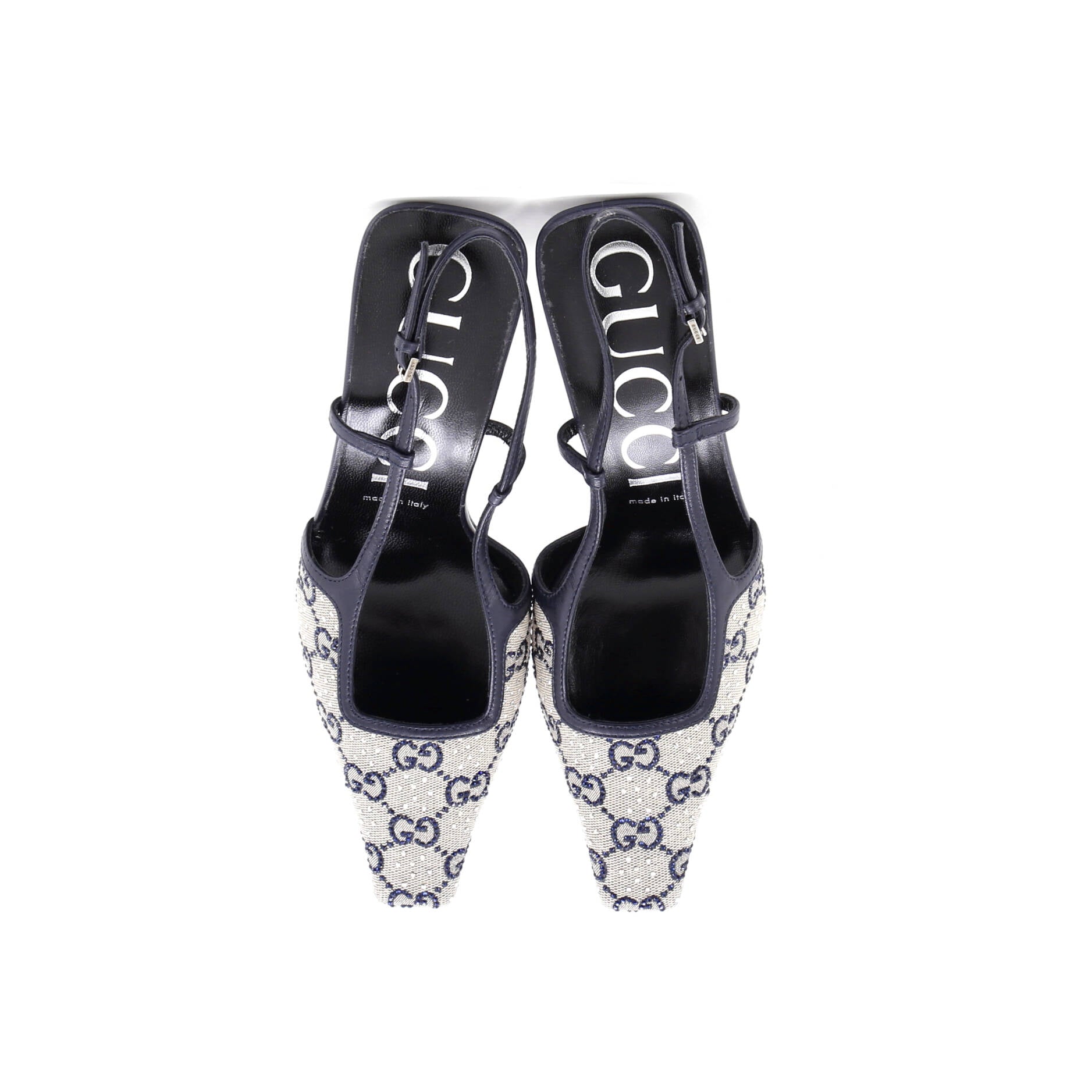 Women's Aria Slingback Pumps Crystal Embellished GG Canvas