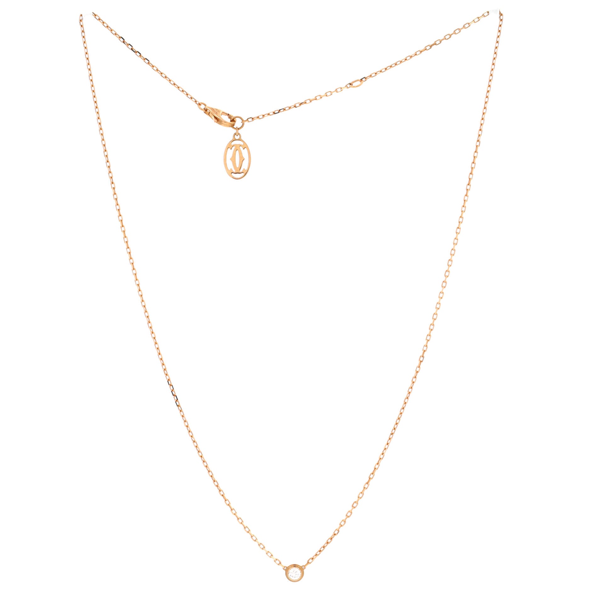 Cartier D'Amour Pendant Necklace 18K Rose Gold with Diamond Small
