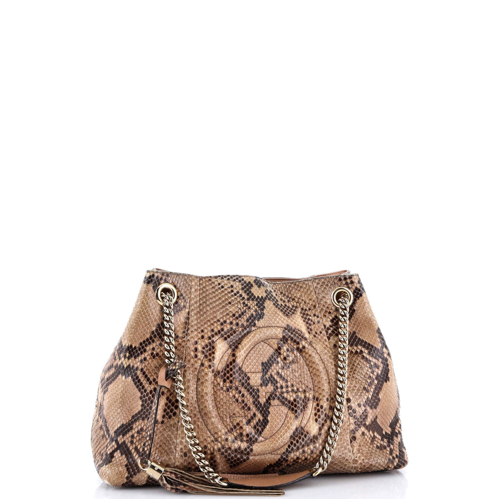 Soho Chain Strap Shoulder Bag Python Medium