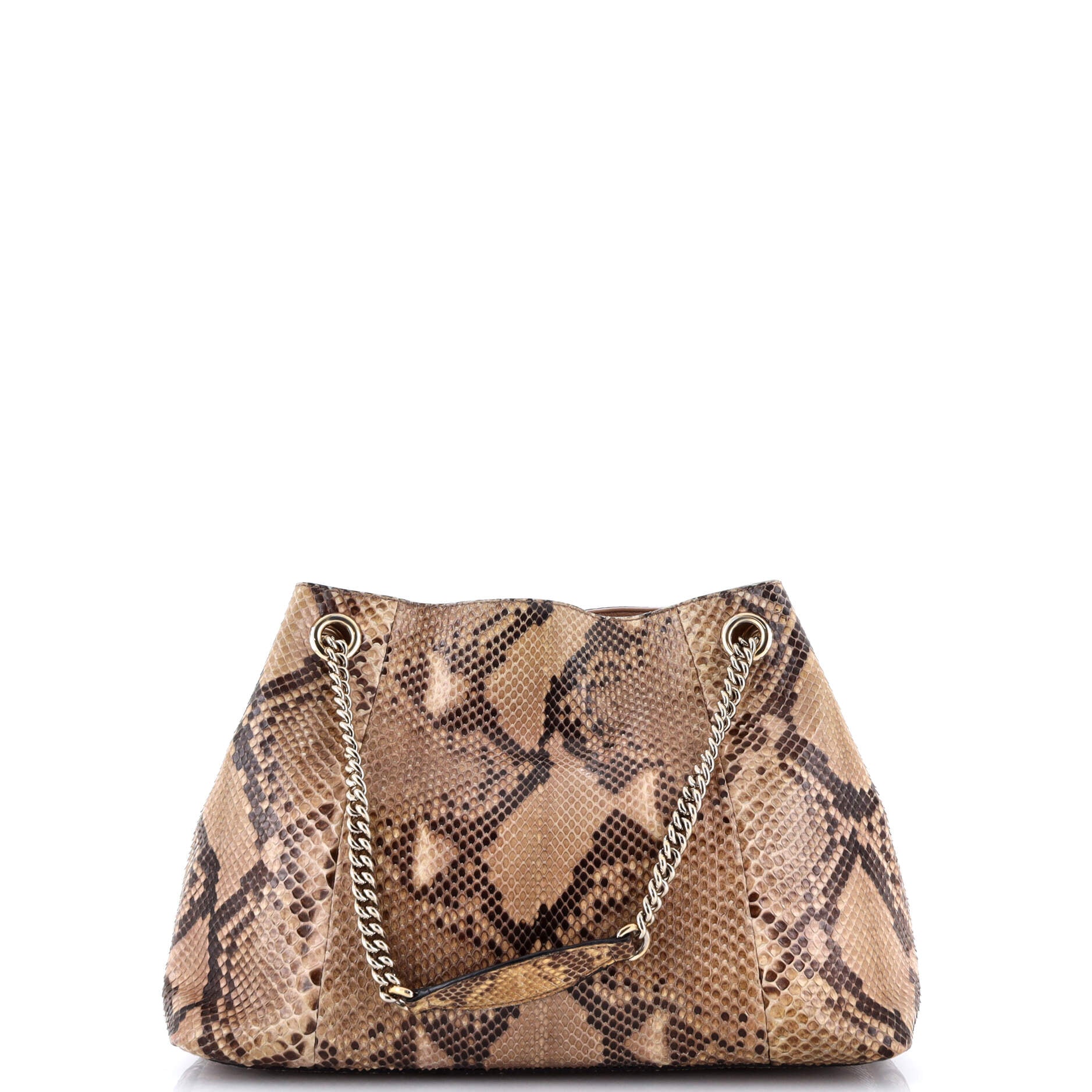 Soho Chain Strap Shoulder Bag Python Medium
