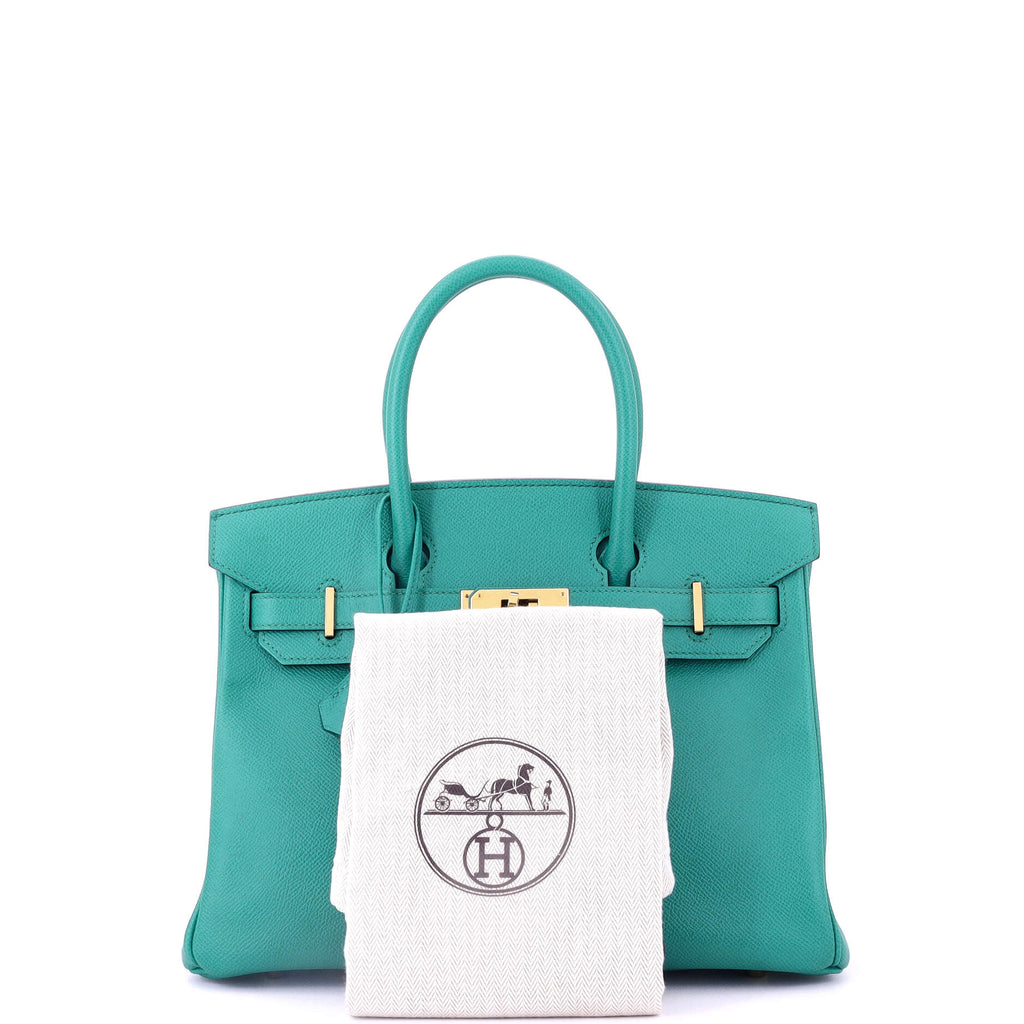 Birkin Handbag Bleu Paon Epsom with Gold Hardware 30