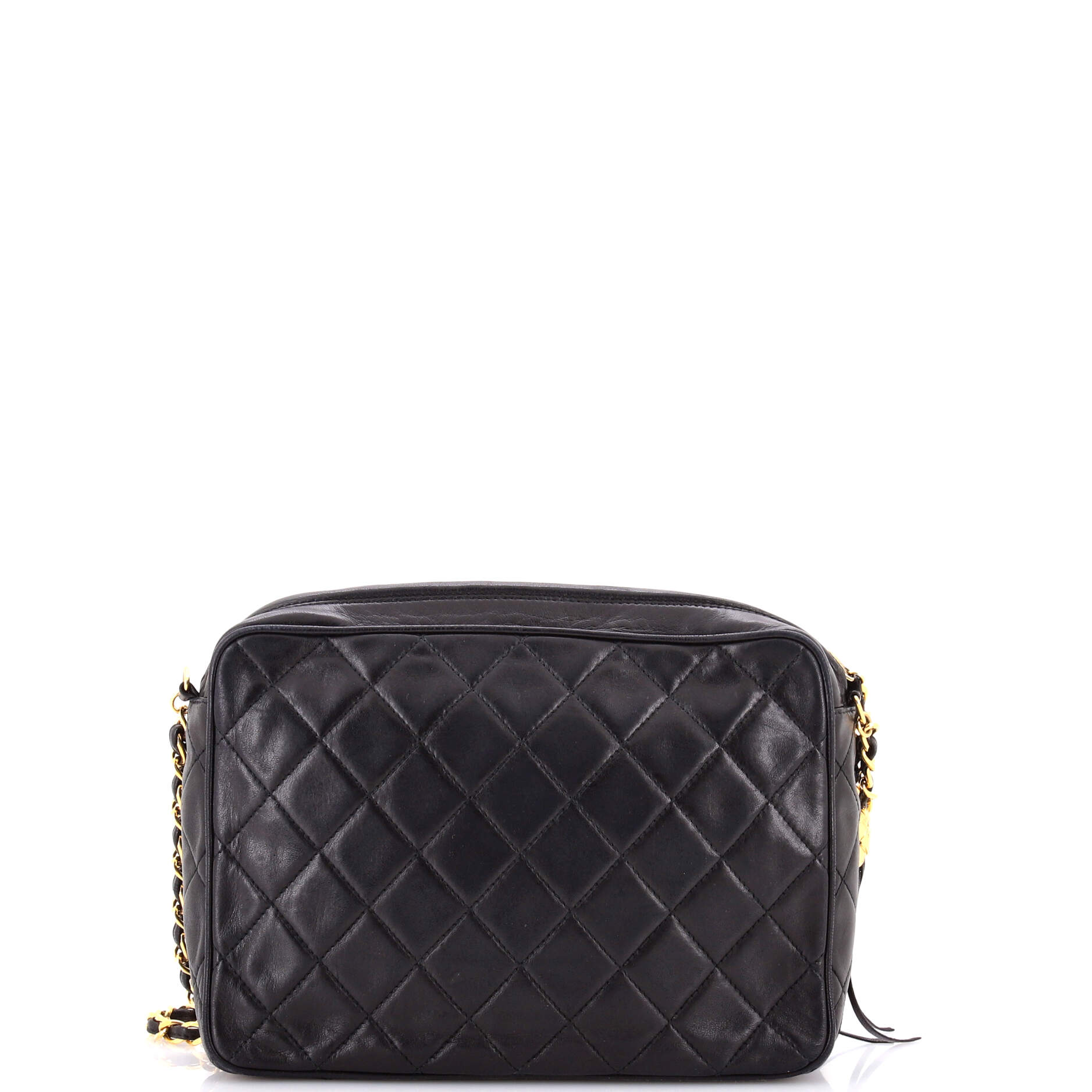 Vintage Camera Tassel Bag Quilted Leather Medium