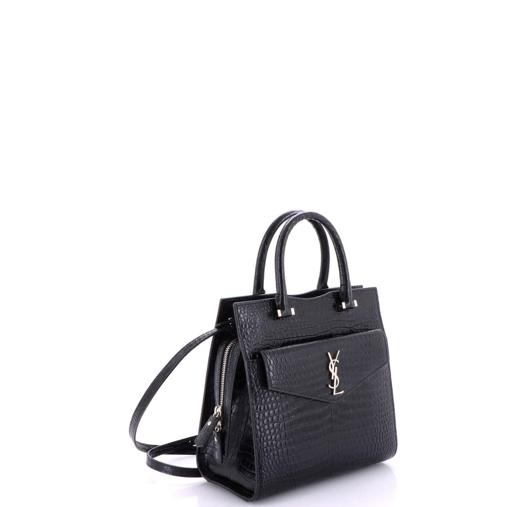 Uptown Tote Crocodile Embossed Leather Small