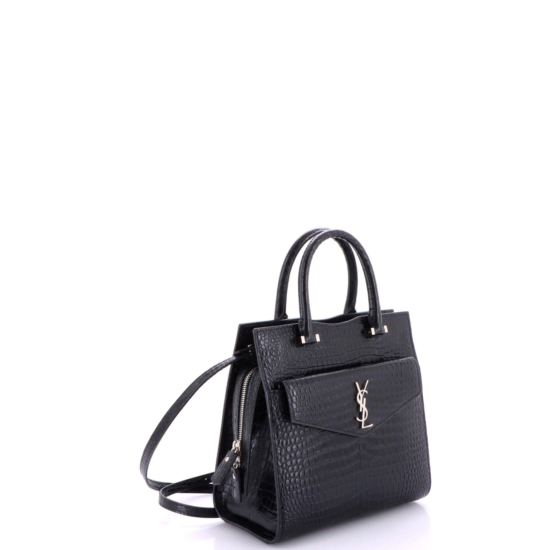 Uptown Tote Crocodile Embossed Leather Small