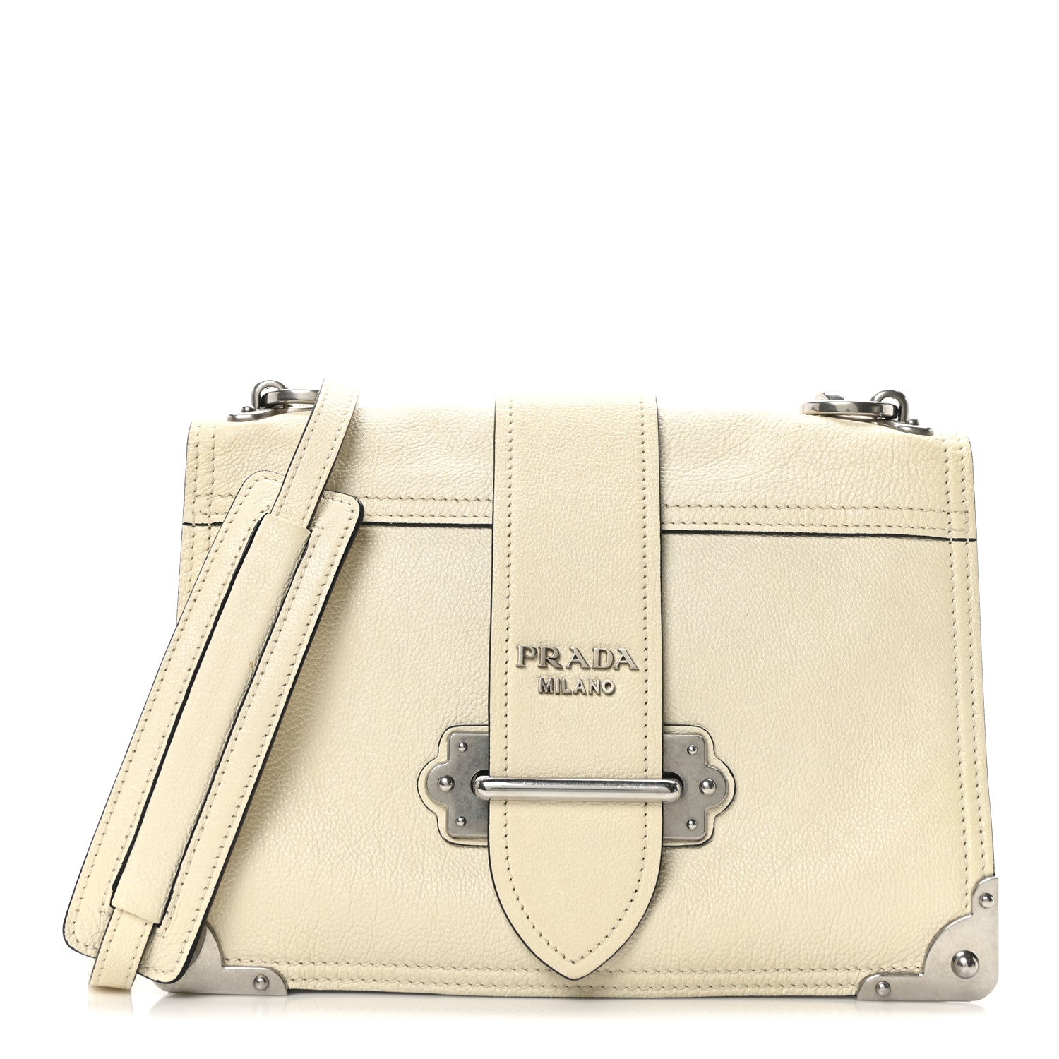 Glace Calfskin Large Soft Cahier Bag White