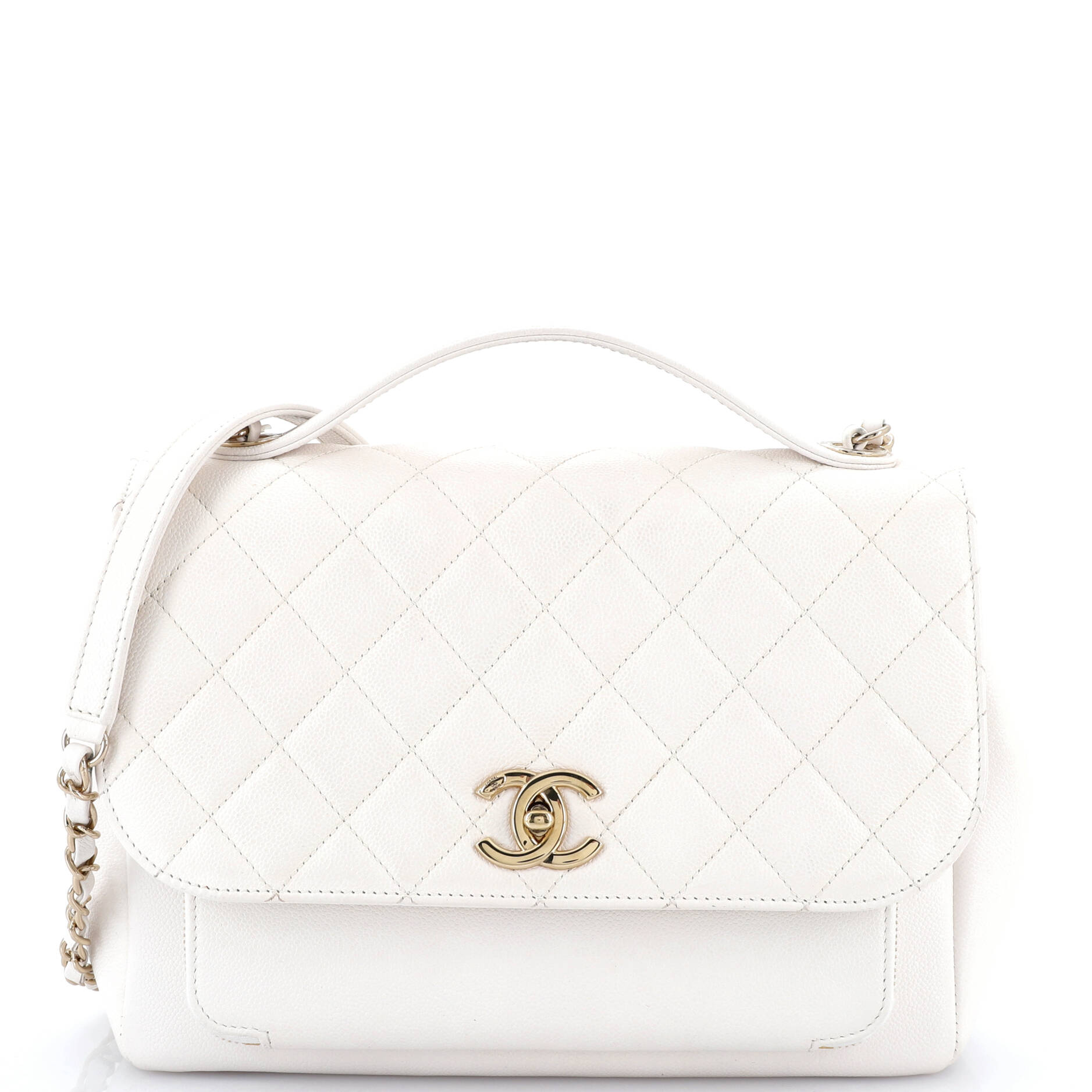 Business Affinity Flap Bag Quilted Caviar Large
