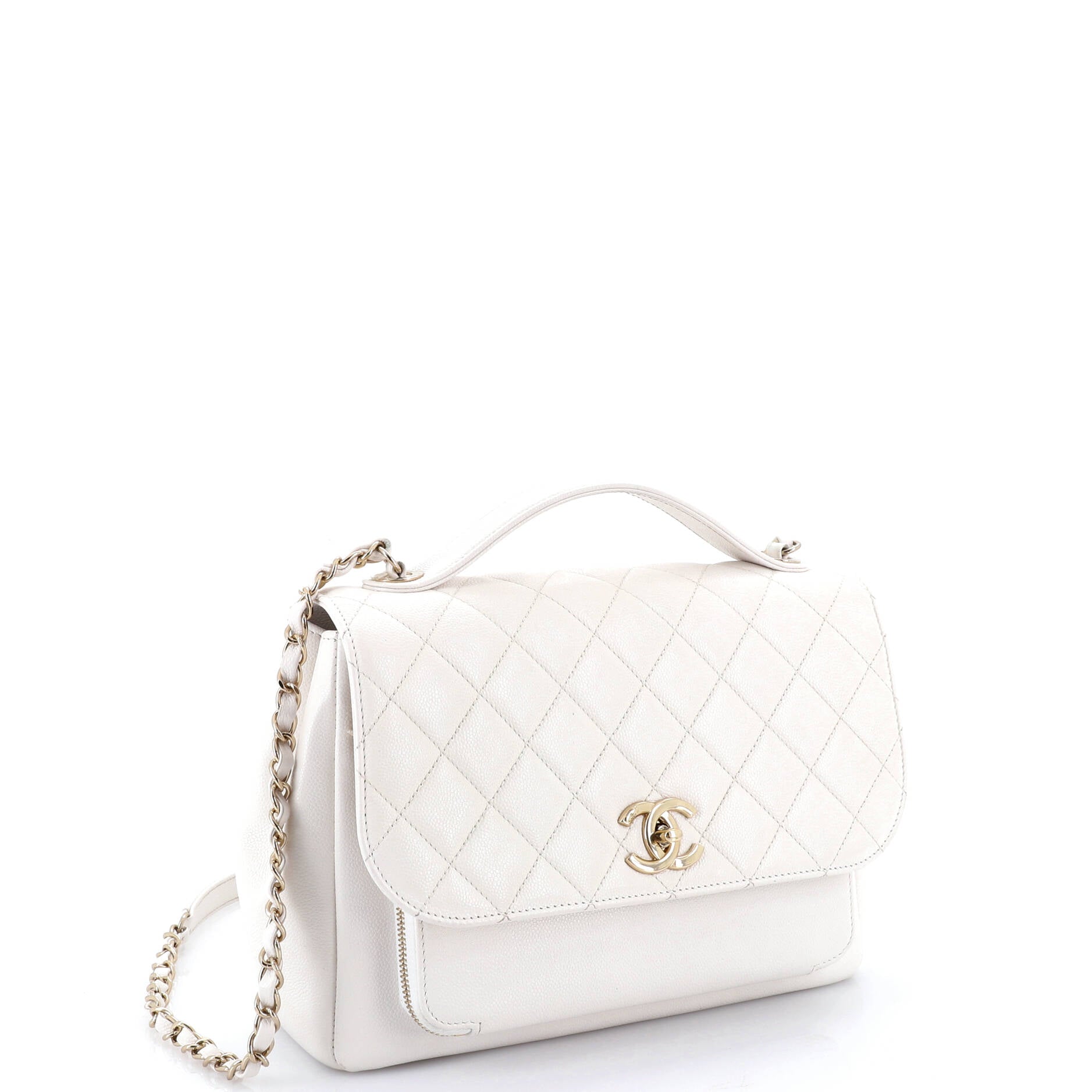 Business Affinity Flap Bag Quilted Caviar Large