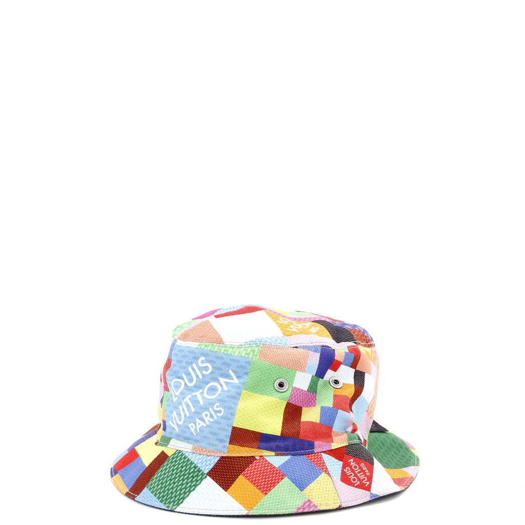 Reversible Bucket Hat Damier 3D and Multicolor Fabric