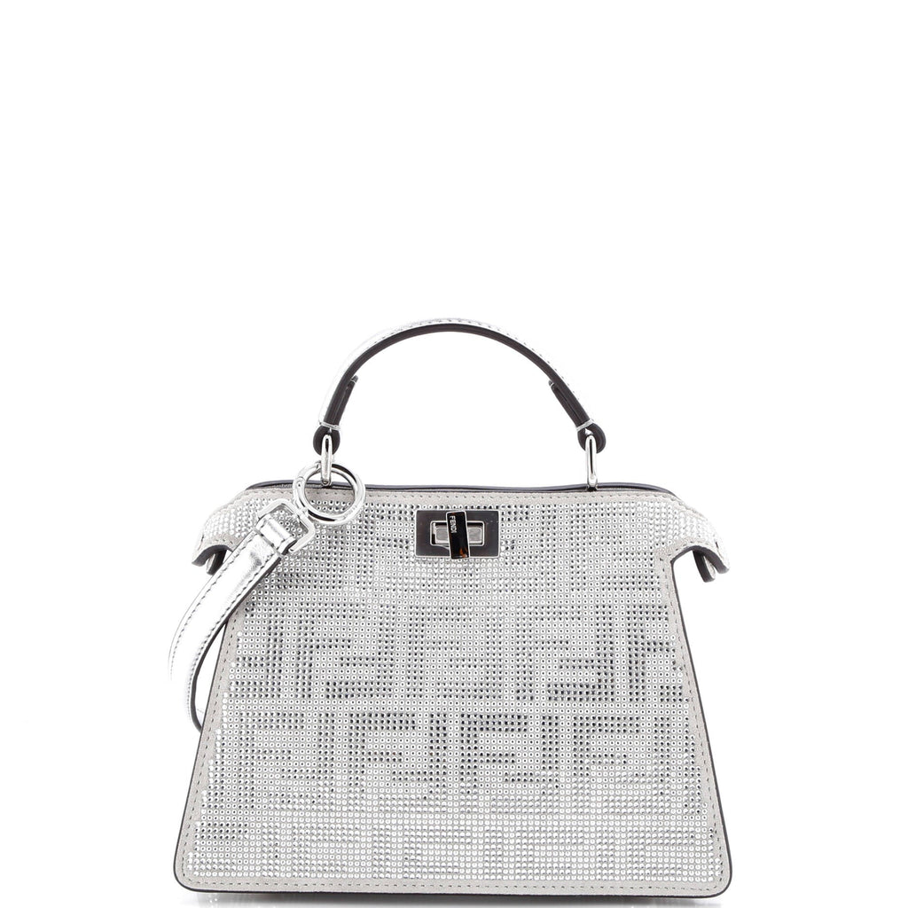 Peekaboo ISeeU Bag Zucca Crystal Embellished Suede Petite