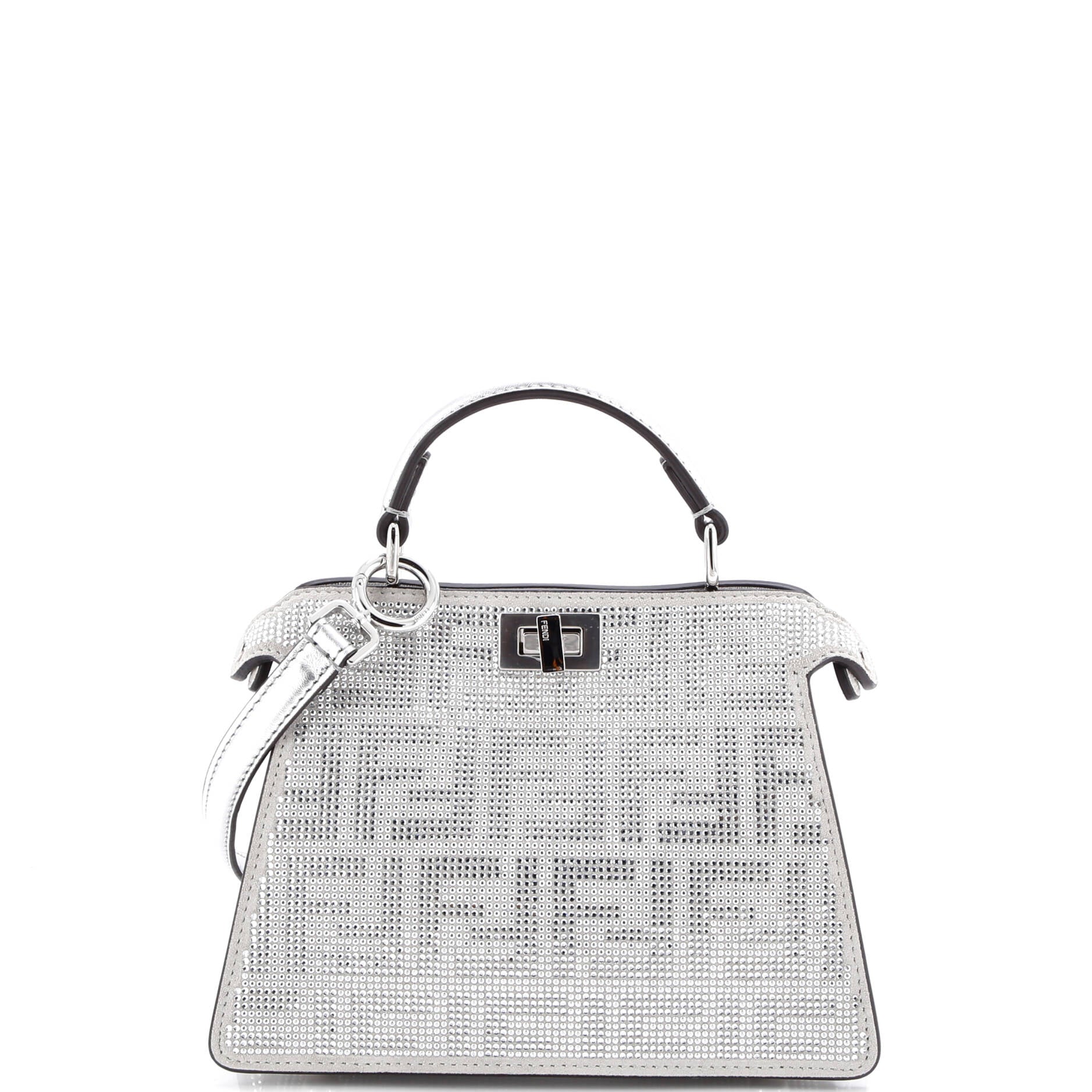 Peekaboo ISeeU Bag Zucca Crystal Embellished Suede Petite