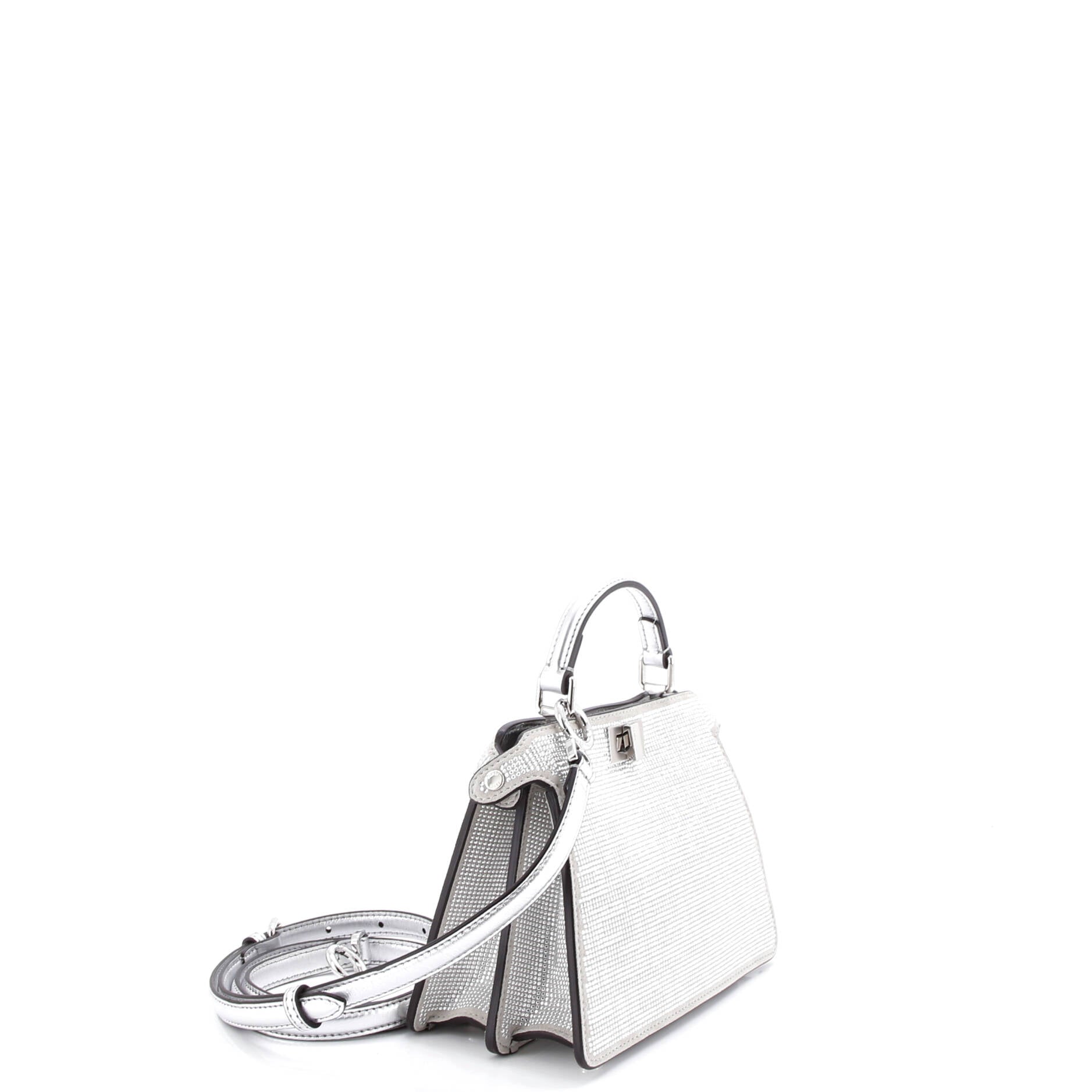 Peekaboo ISeeU Bag Zucca Crystal Embellished Suede Petite
