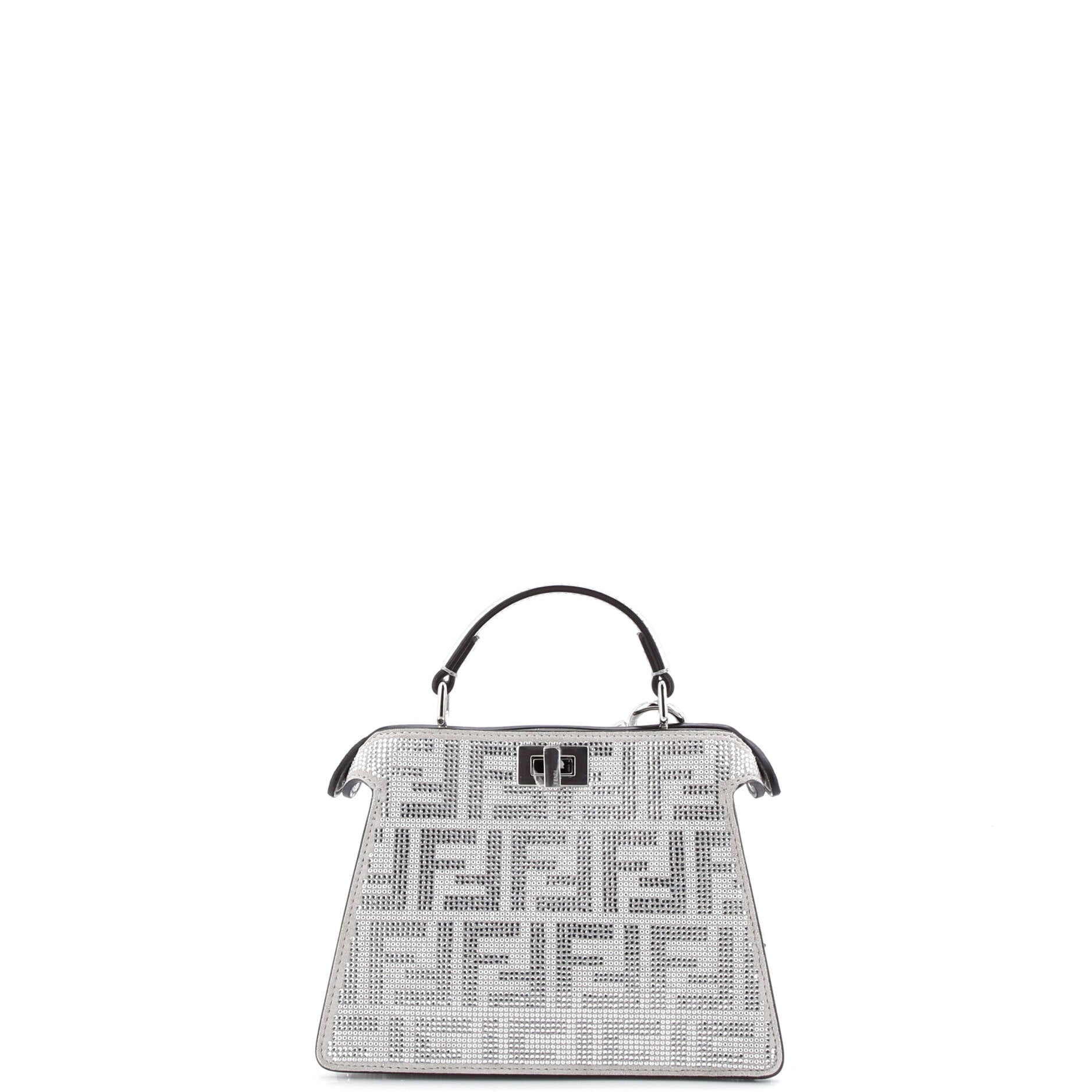 Peekaboo ISeeU Bag Zucca Crystal Embellished Suede Petite