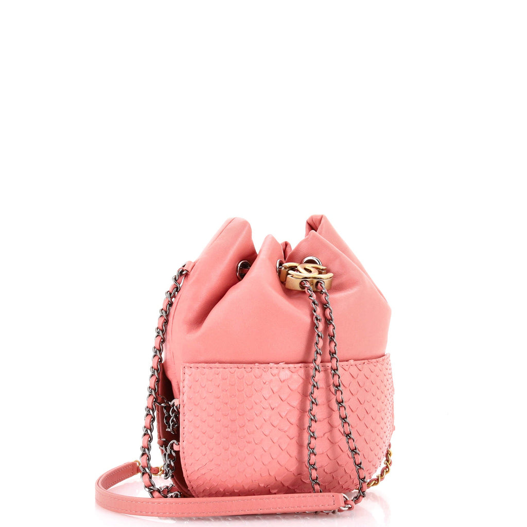 Gabrielle Drawstring Bag Calfskin and Python Small