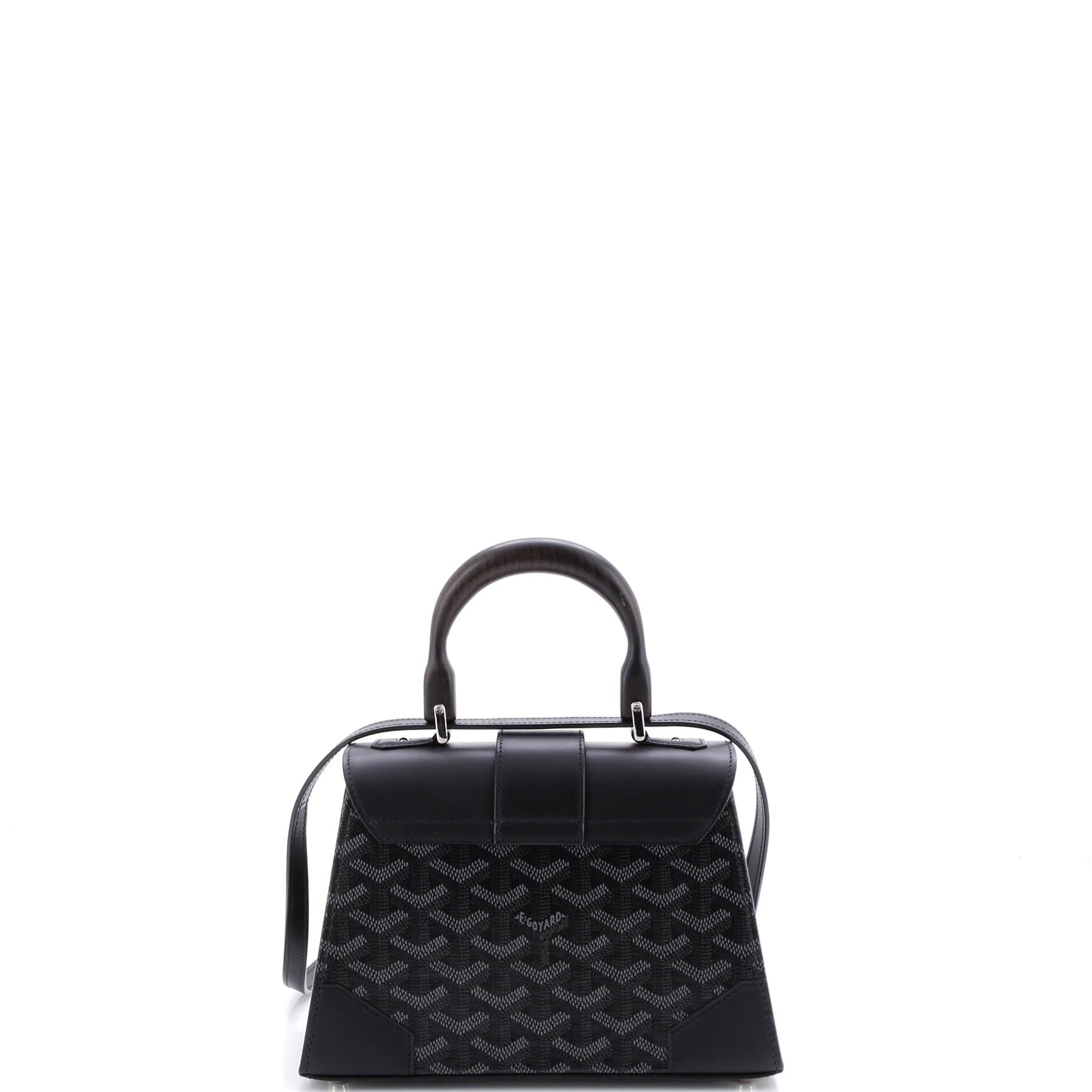 Structured Saigon Top Handle Bag Coated Canvas with Leather Mini