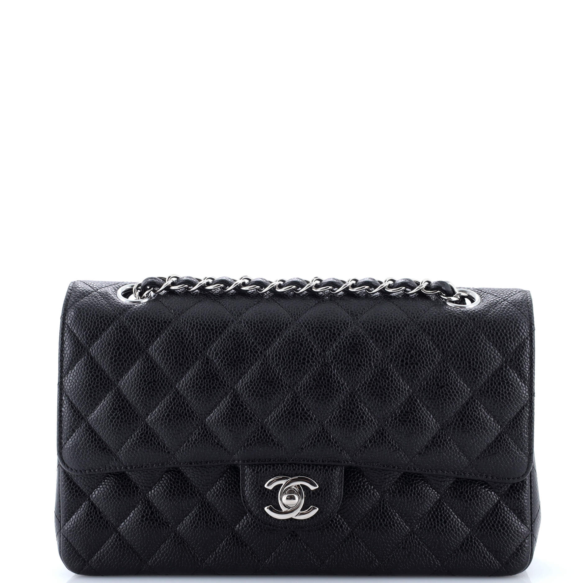 Classic Double Flap Bag Quilted Caviar Medium