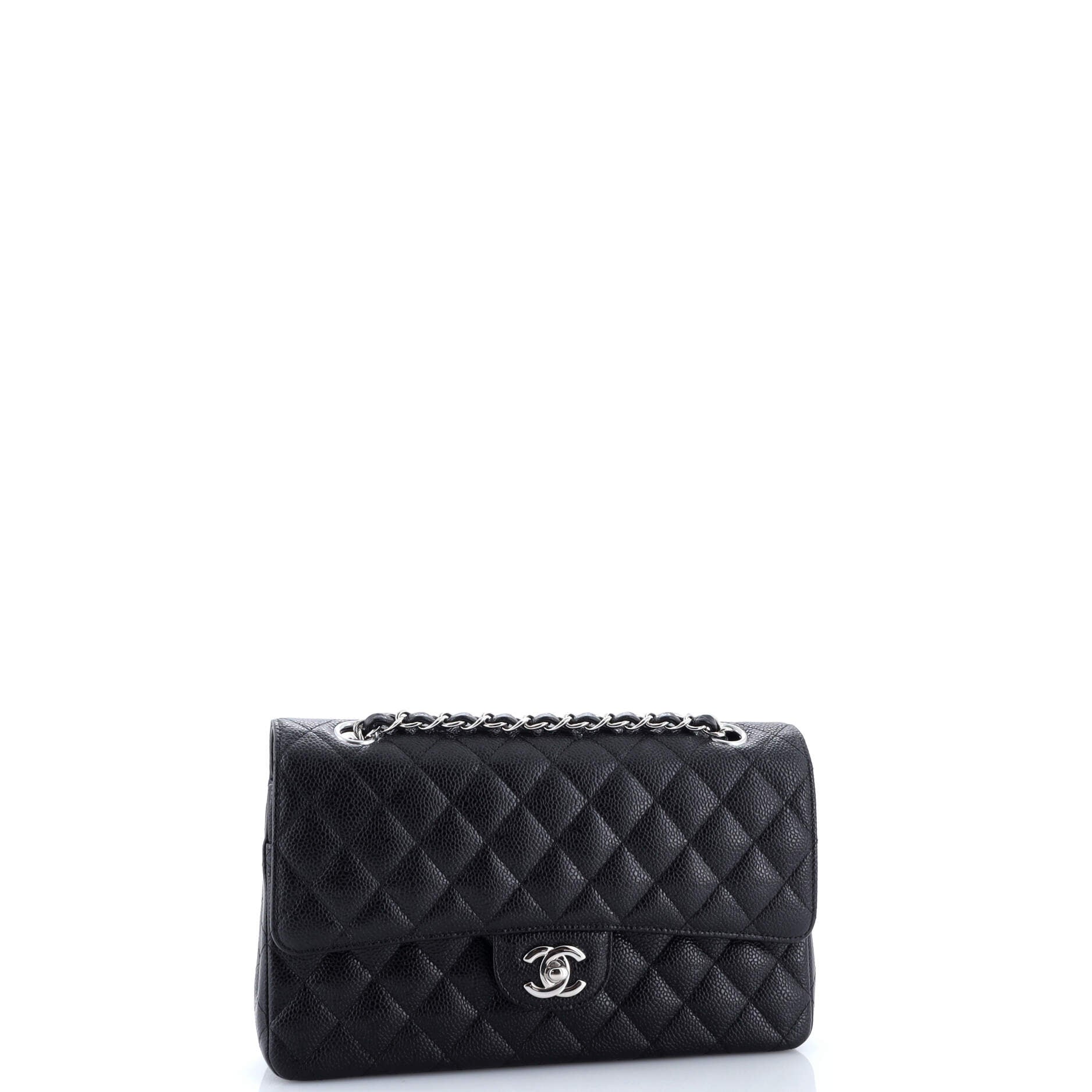 Classic Double Flap Bag Quilted Caviar Medium