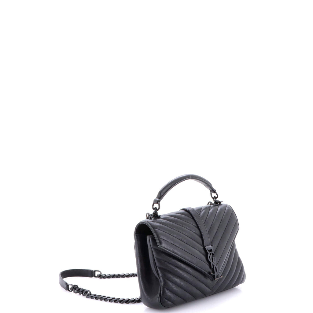 Classic Monogram College Bag Matelasse Chevron Leather Medium