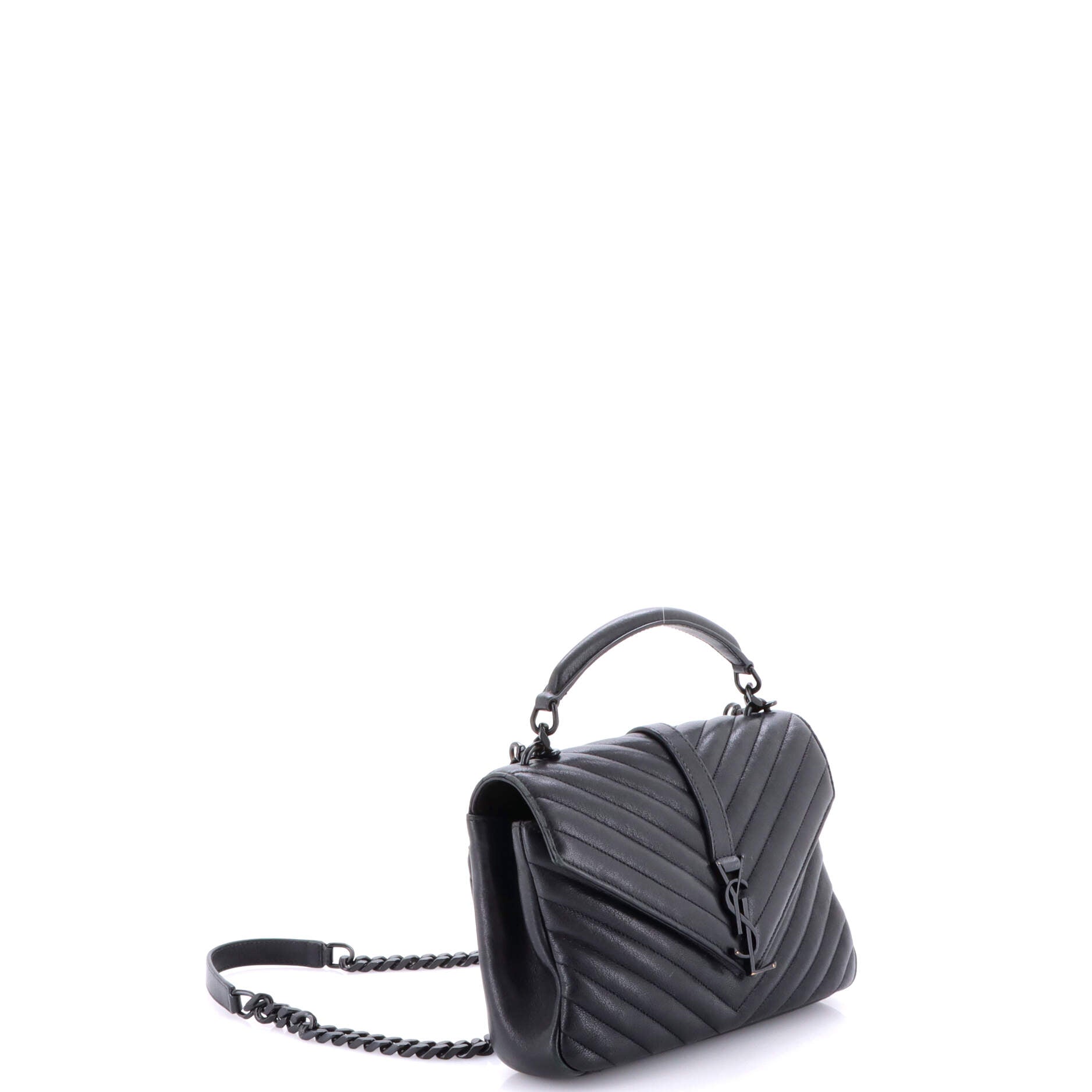 Classic Monogram College Bag Matelasse Chevron Leather Medium