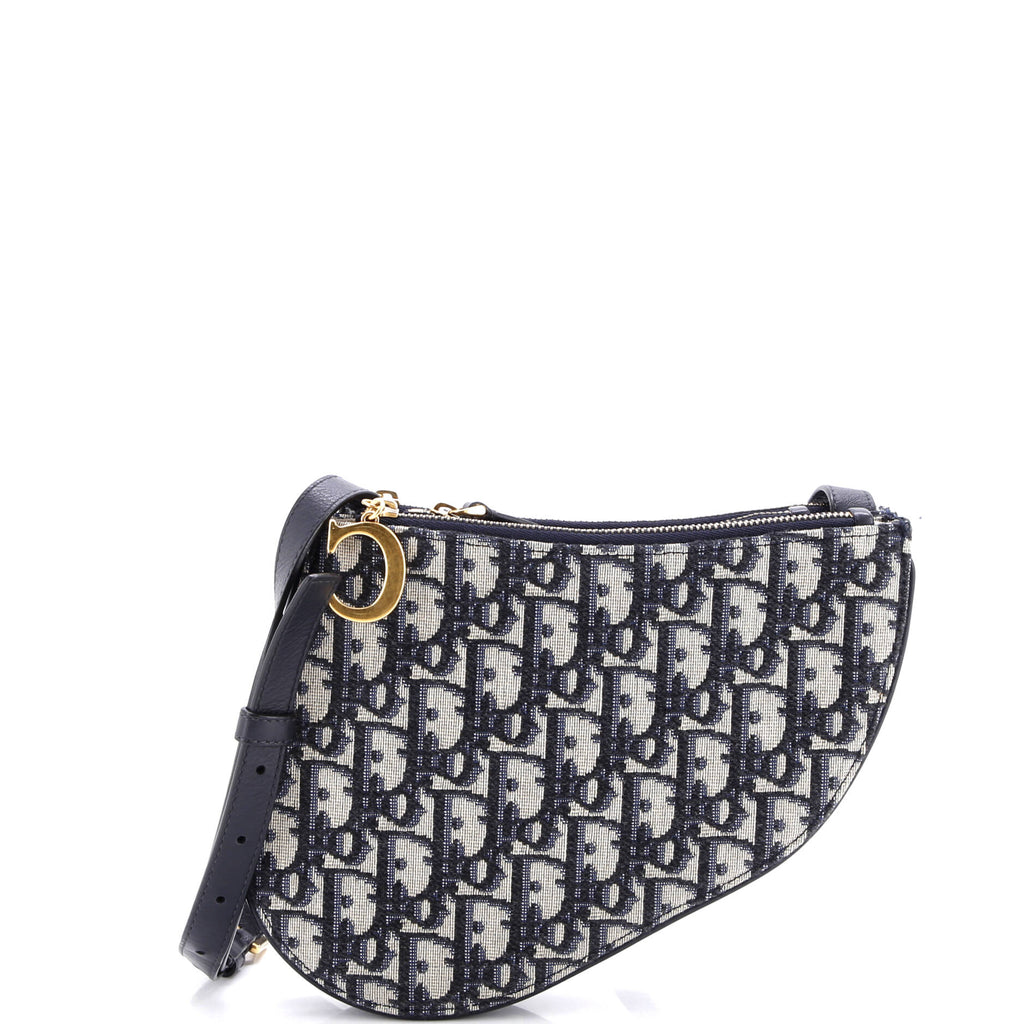 Saddle Triple Zip Crossbody Pouch Oblique Canvas