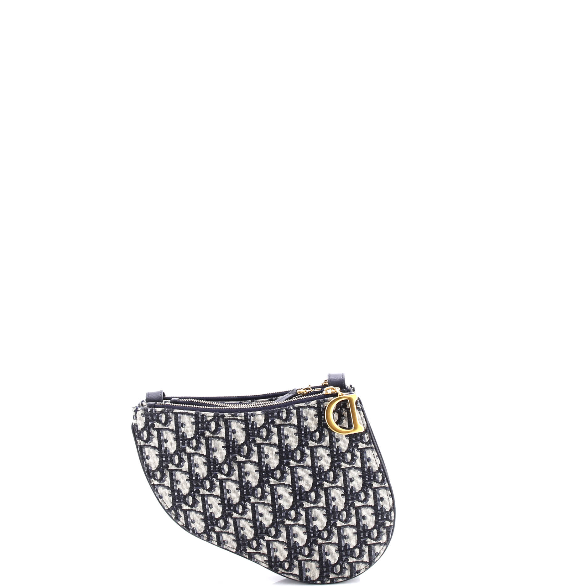 Saddle Triple Zip Crossbody Pouch Oblique Canvas