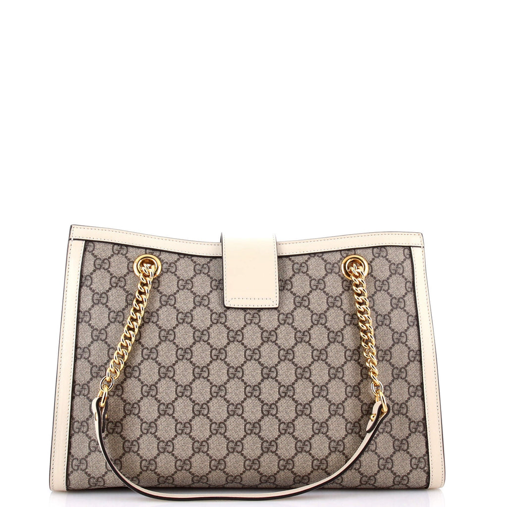Padlock Chain Tote GG Coated Canvas with Leather Medium