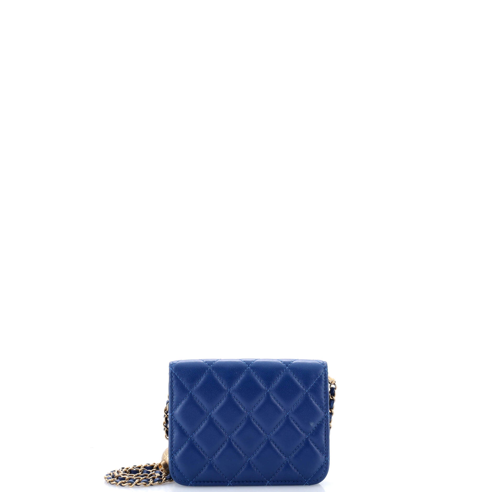 Pearl Crush Flap Clutch with Chain Quilted Lambskin Mini