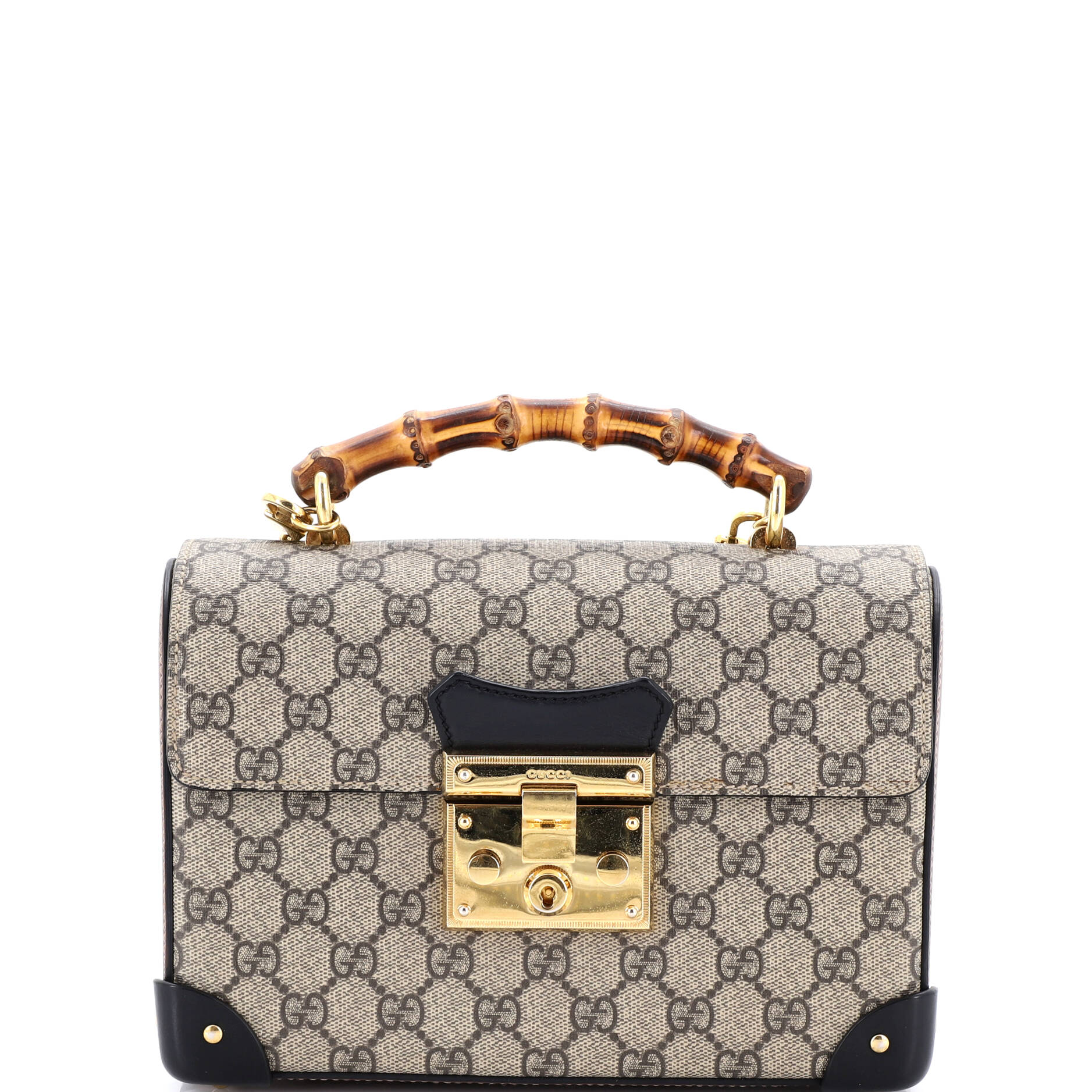 Padlock Bamboo Shoulder Bag GG Coated Canvas Small