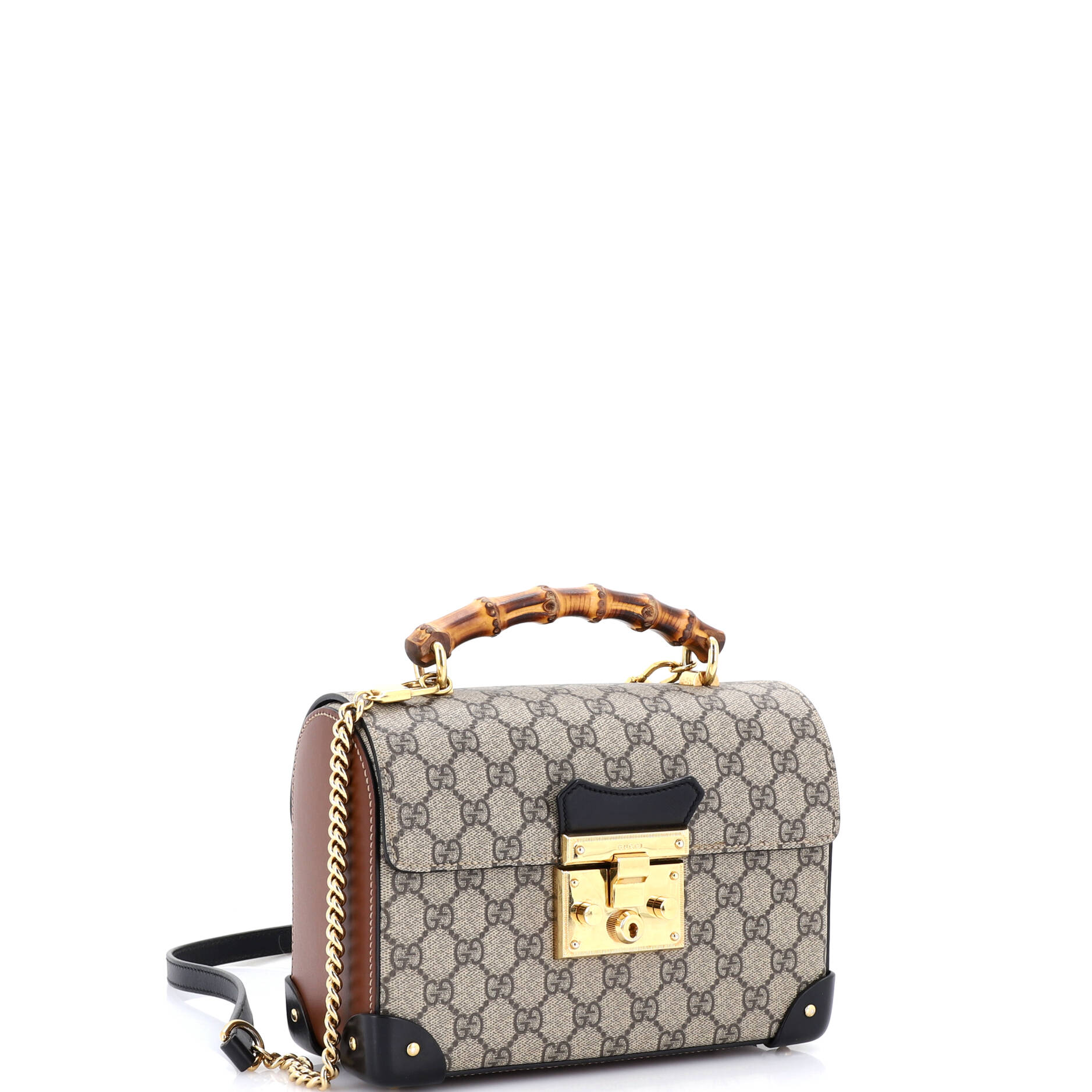 Padlock Bamboo Shoulder Bag GG Coated Canvas Small