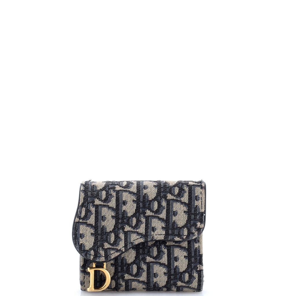 Saddle Flap Wallet Oblique Canvas Mini