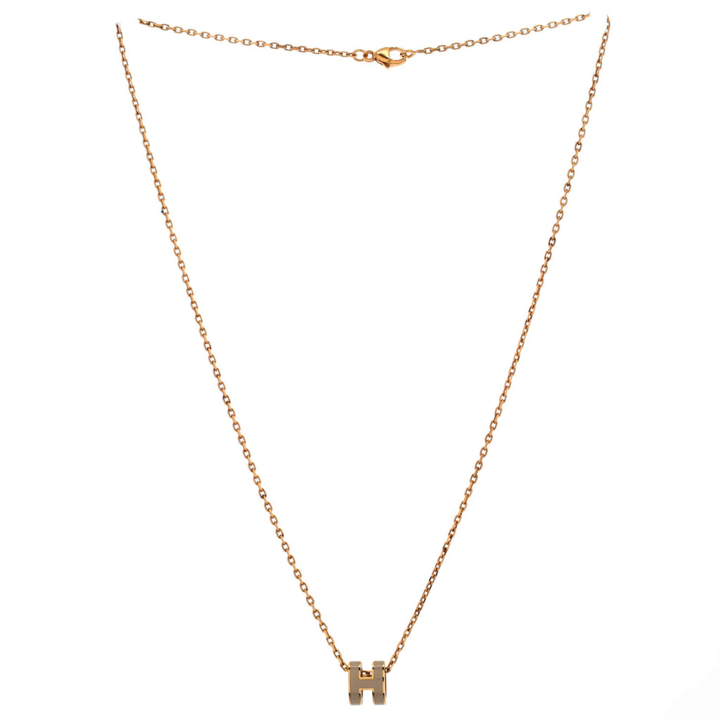 Pop H Pendant Chain Necklace Metal and Enamel Mini
