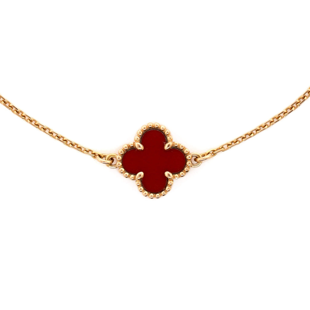 Sweet Alhambra Bracelet 18K Rose Gold and Carnelian