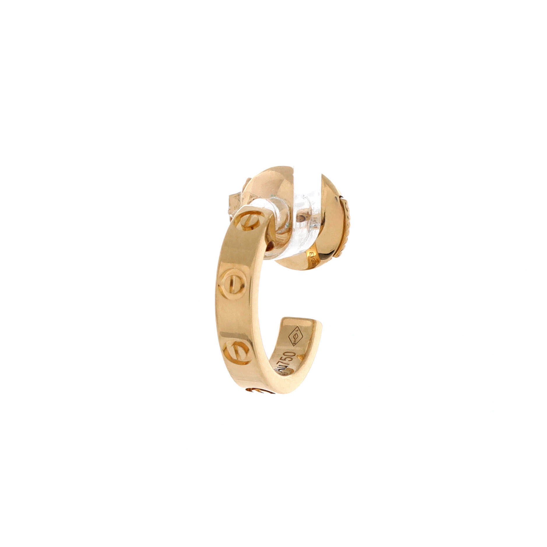 Love Hoop Earrings 18K Yellow Gold Small