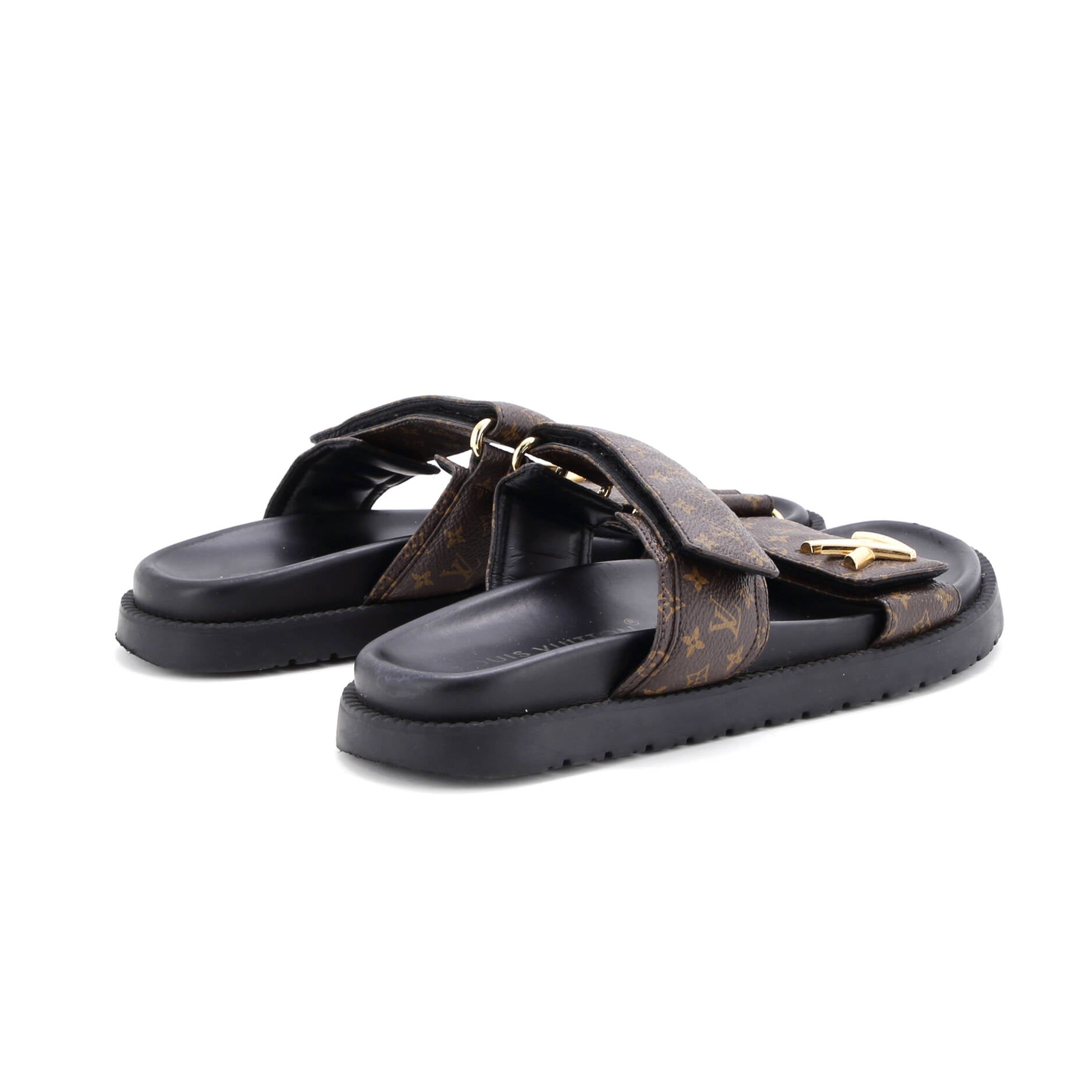Women's Sunset Comfort Flat Mules Monogram Canvas